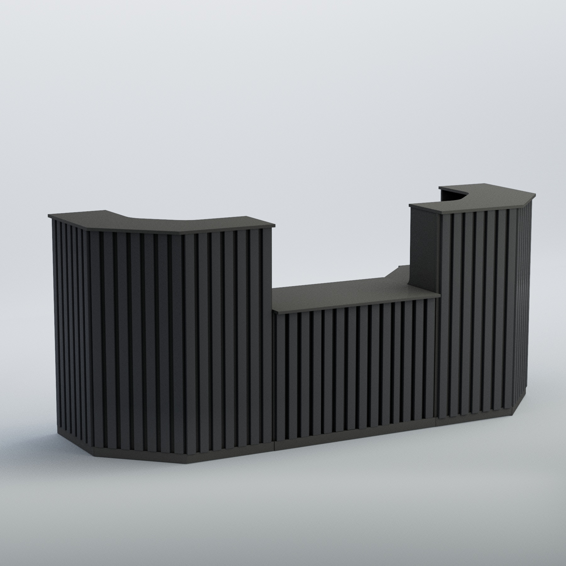 Ресепшен со столом выдачи серии ПРИЛИВ №7 Антрацит