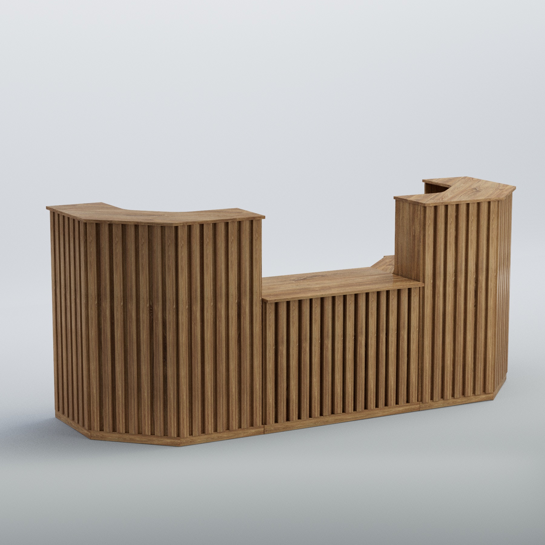 Ресепшен со столом выдачи серии ПРИЛИВ №7 Дуб Канзас коричневый