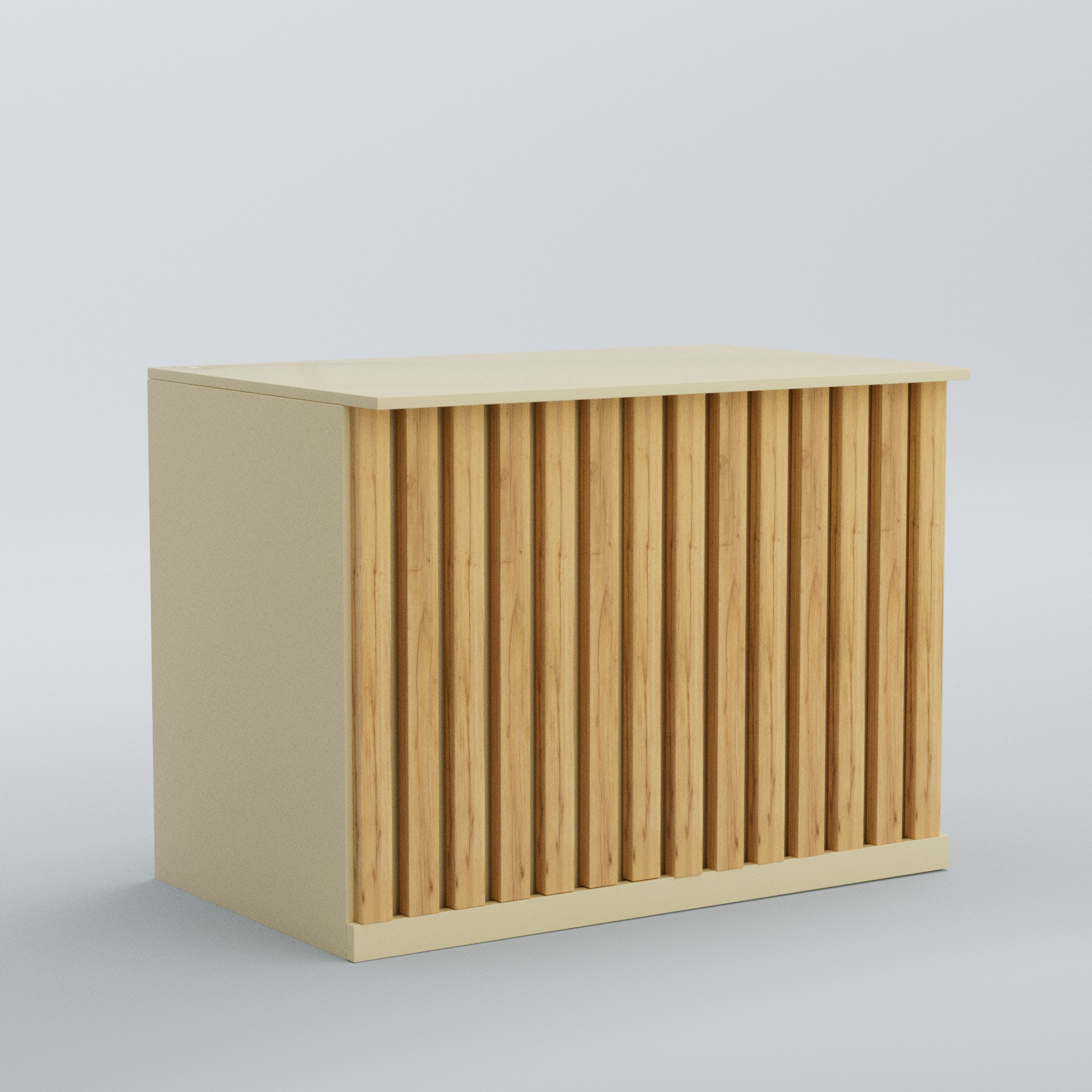 Ресепшен - стол широкий серии ПРИЛИВ №8 Крем Вайс и Дуб Золотистый