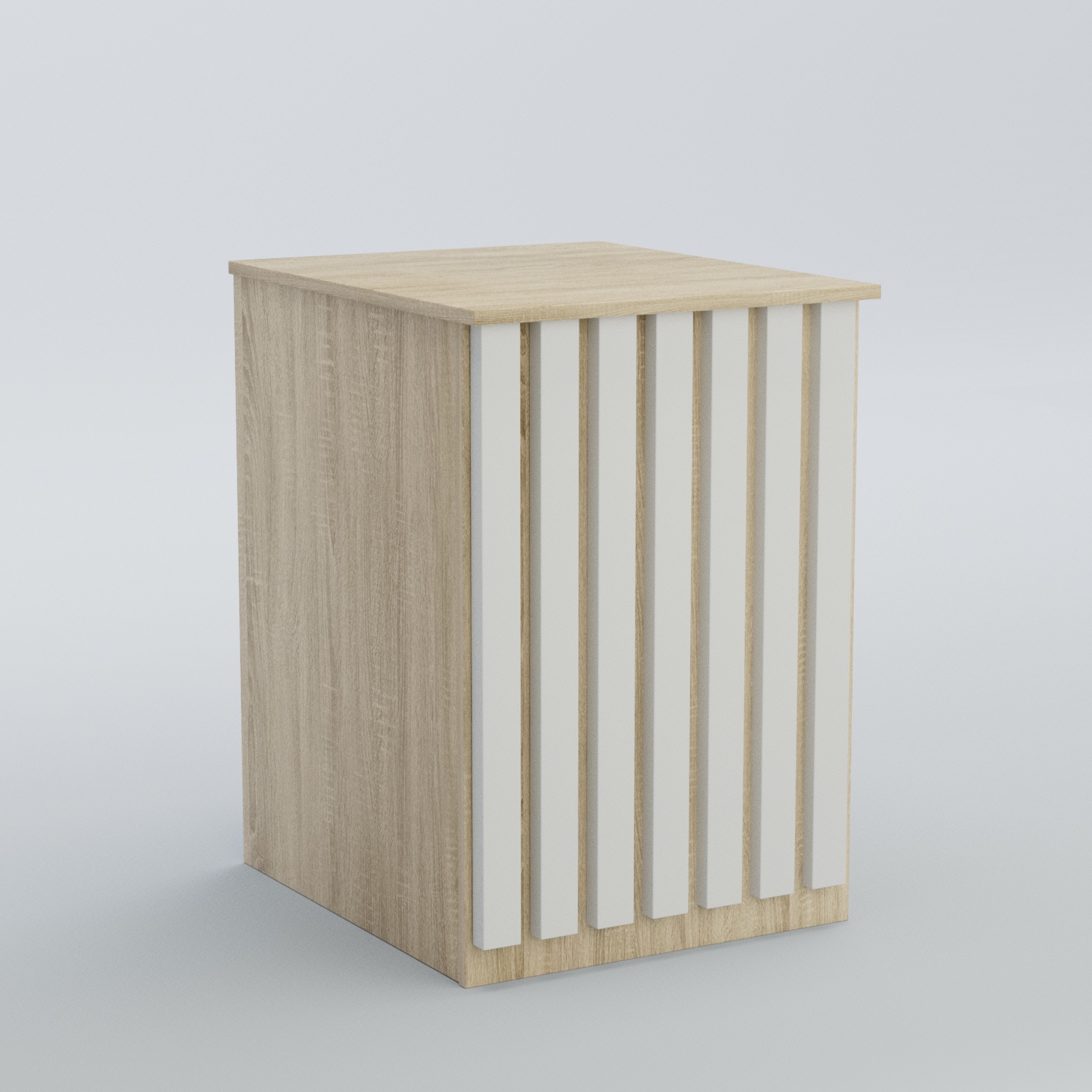 Ресепшен - стол узкий серии ПРИЛИВ №9 Дуб Сонома + Белый