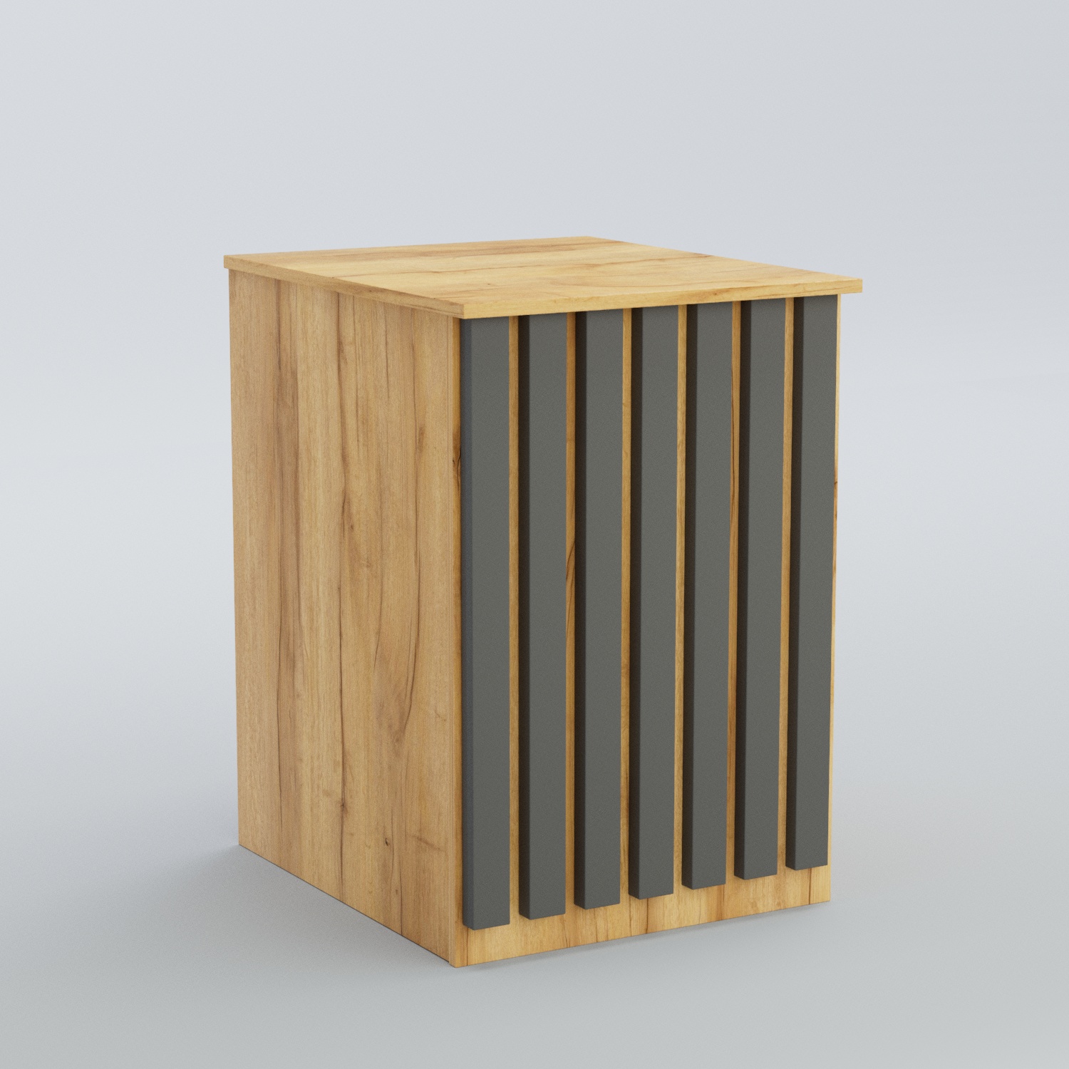 Ресепшен - стол узкий серии ПРИЛИВ №9 Дуб Золотистый и Темно-Серый