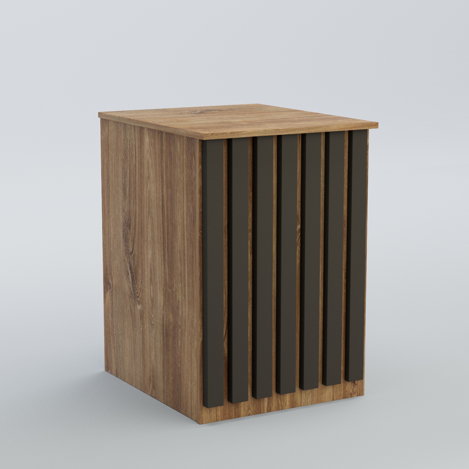 Ресепшен - стол узкий серии ПРИЛИВ №9 Дуб Канзас Коричнерый + черный