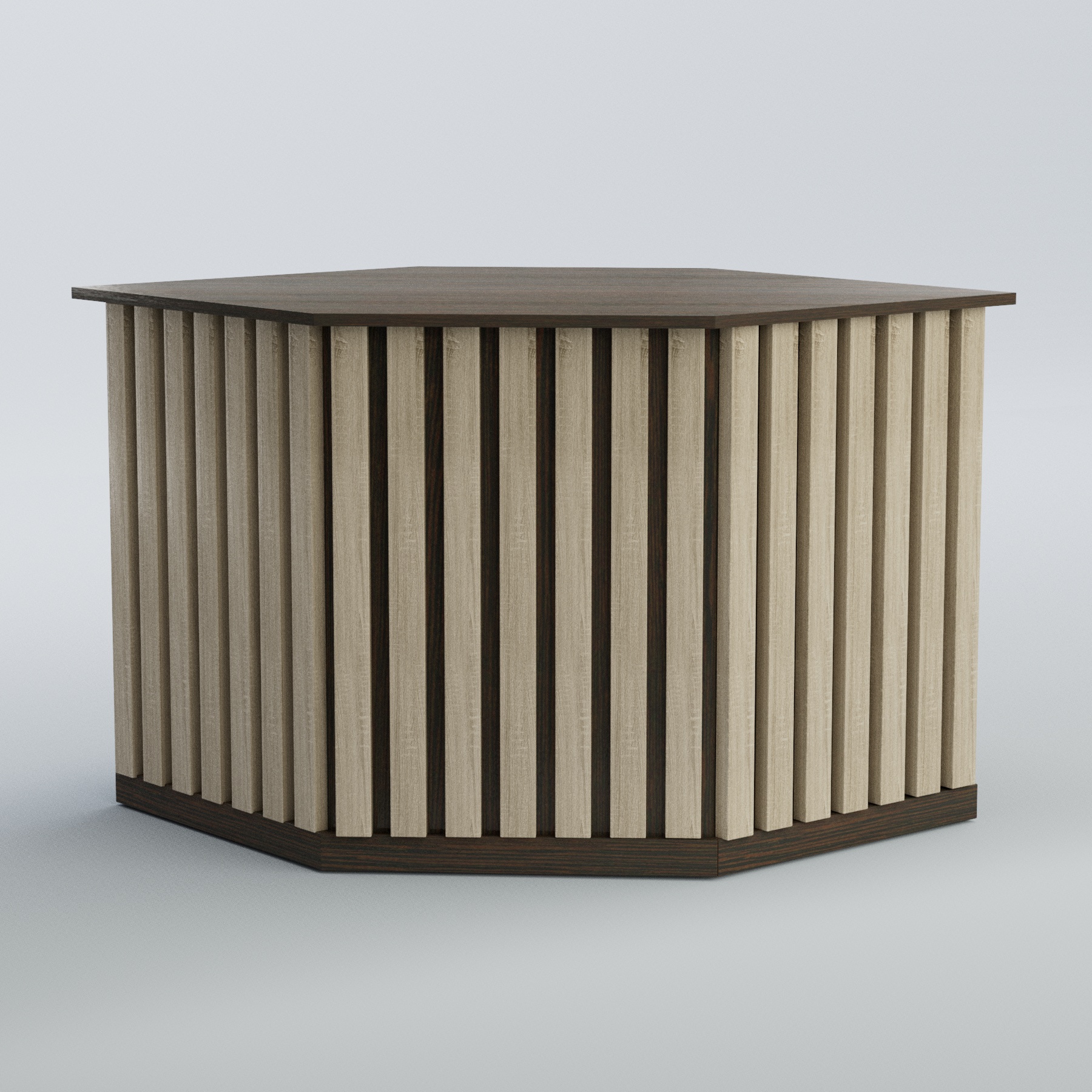 Ресепшен - стол угловой серии ПРИЛИВ №10 Дуб Венге + Дуб Сонома