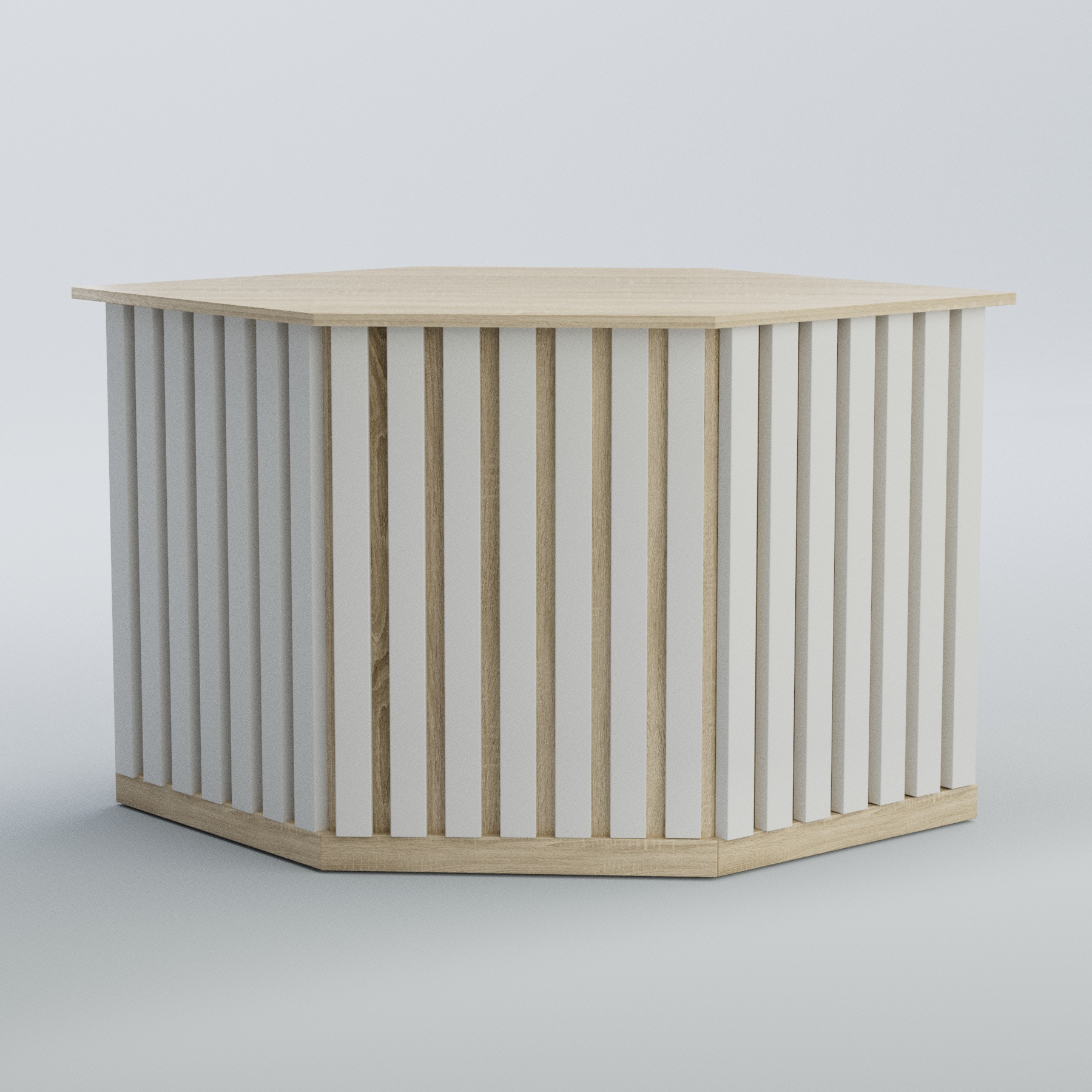 Ресепшен - стол угловой серии ПРИЛИВ №10 Дуб Сонома + Белый