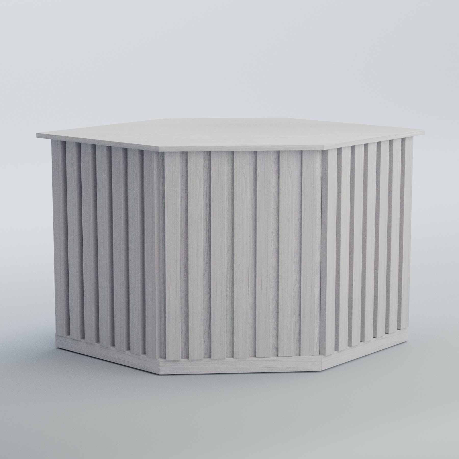 Ресепшен - стол угловой серии ПРИЛИВ №10 Ясень Анкор светлый