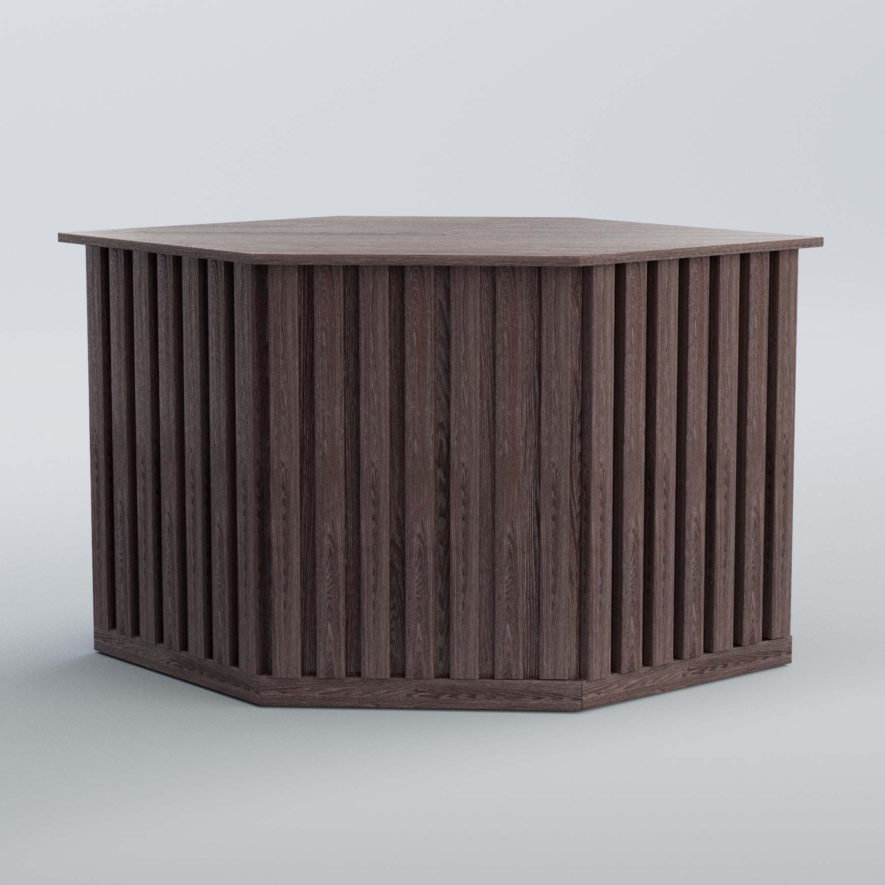 Ресепшен - стол угловой серии ПРИЛИВ №10 Ясень Анкор темный