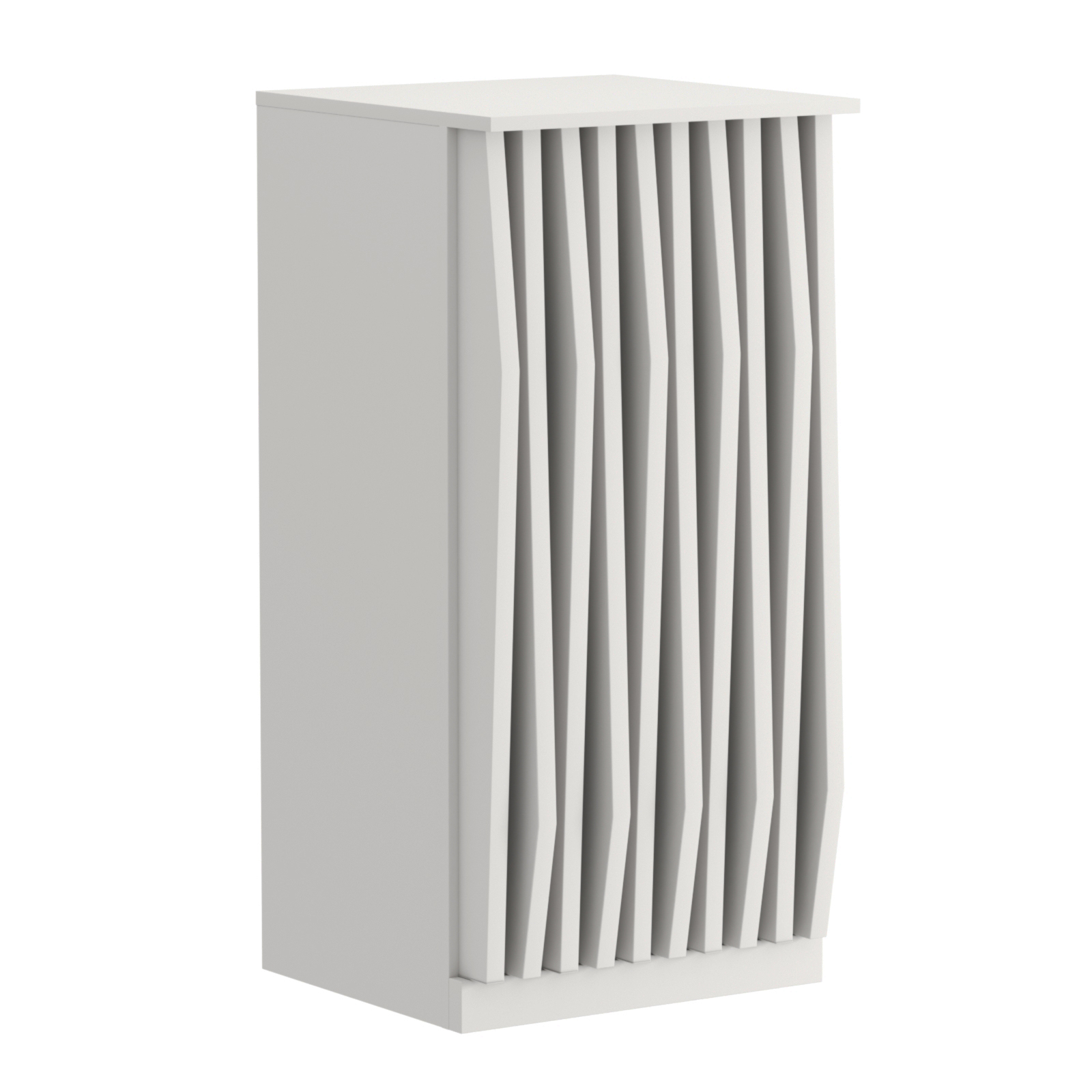 Торговый стол-прилавок квадратный для выдачи товара с планками серии ОРНАМЕНТ №21 Белый