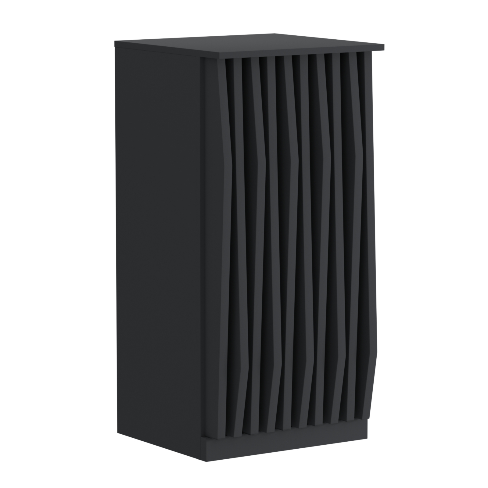 Торговый стол-прилавок квадратный для выдачи товара с планками серии ОРНАМЕНТ №21 Черный