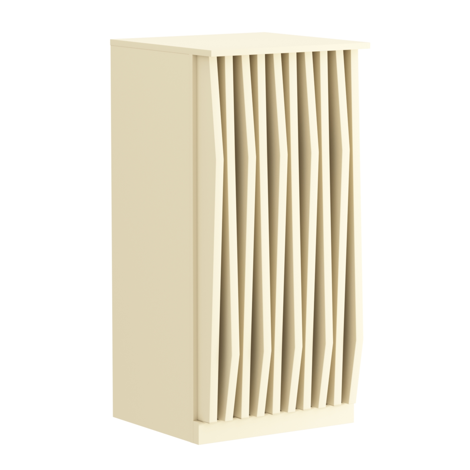 Торговый стол-прилавок квадратный для выдачи товара с планками серии ОРНАМЕНТ №21 Крем Вайс