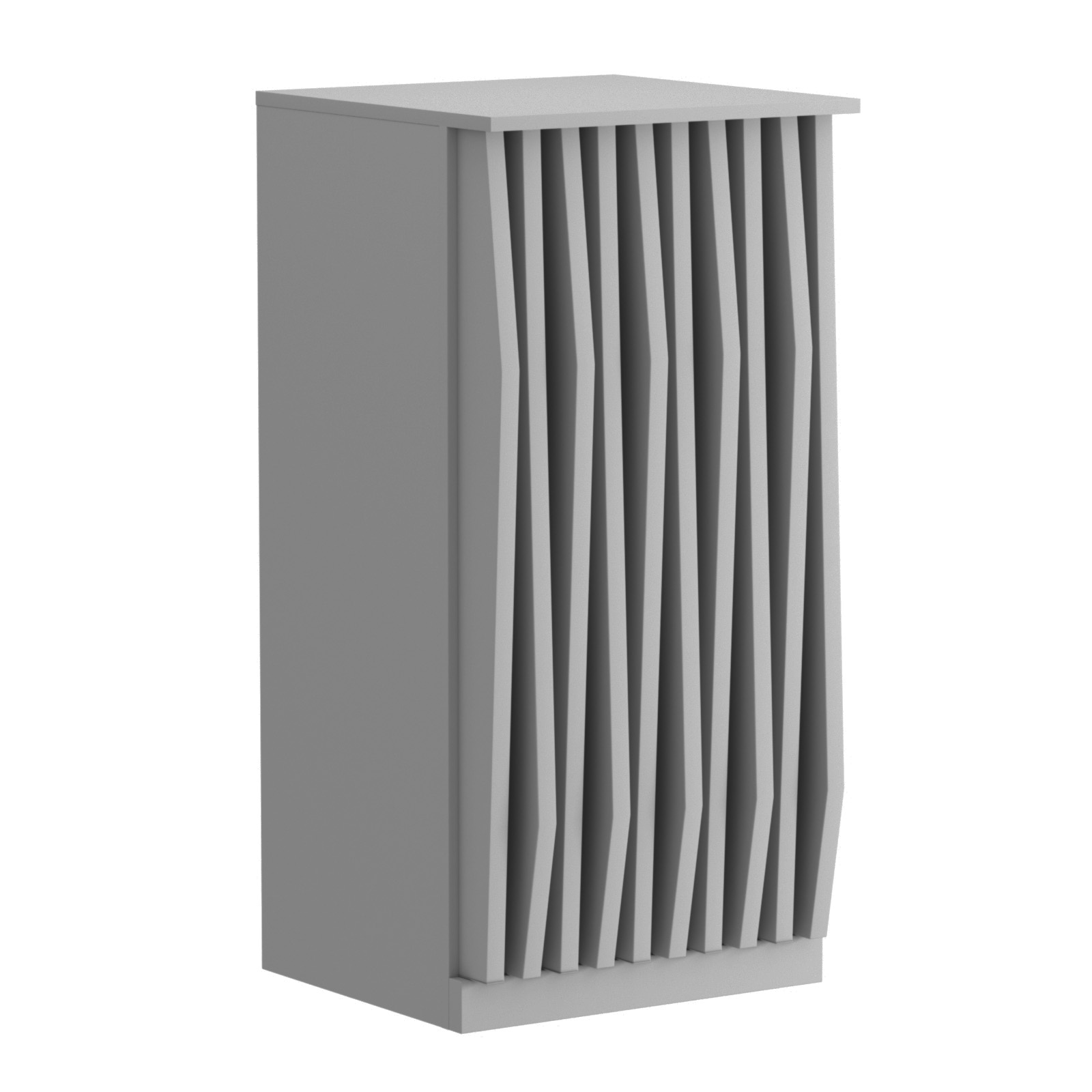 Торговый стол-прилавок квадратный для выдачи товара с планками серии ОРНАМЕНТ №21 Серый