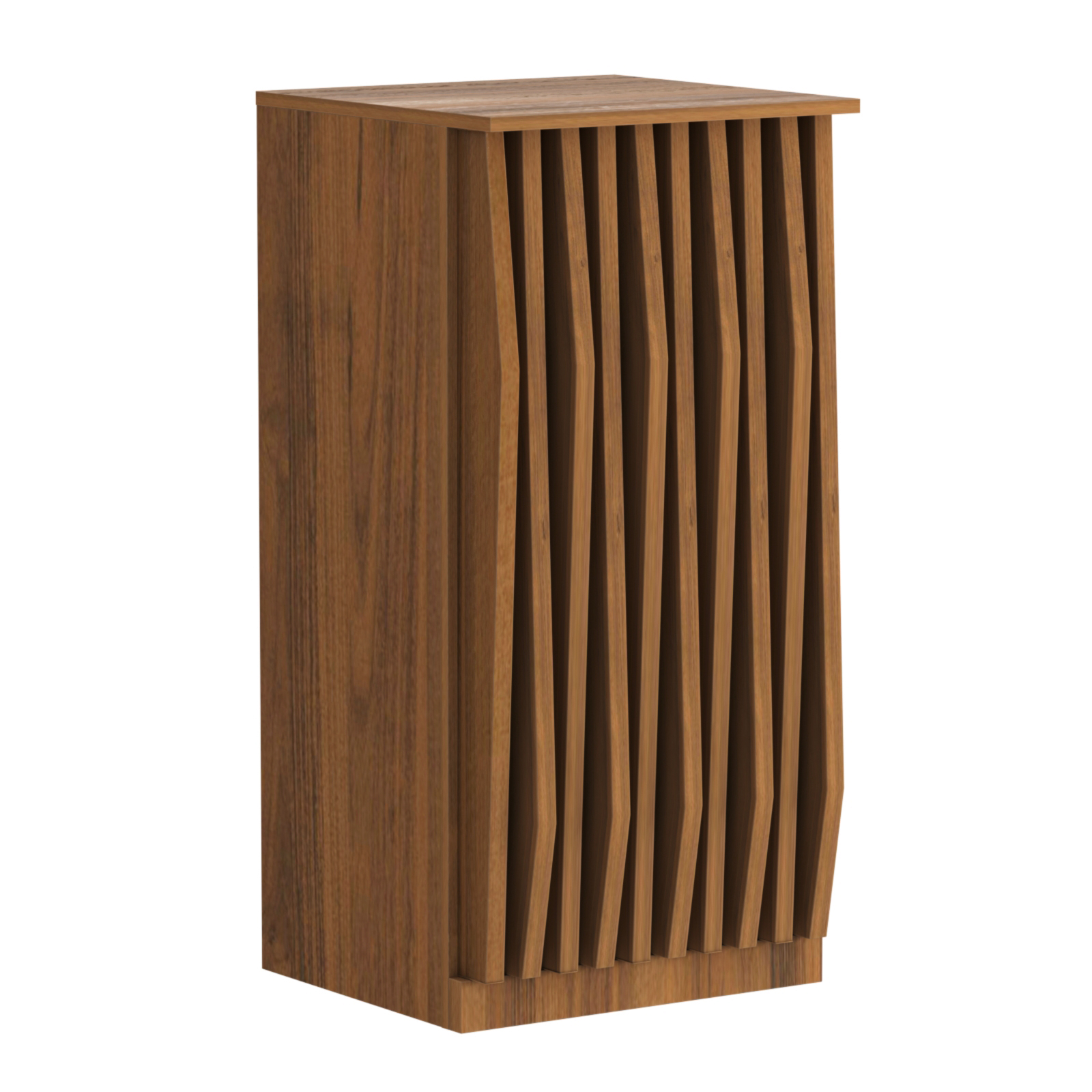 Торговый стол-прилавок квадратный для выдачи товара с планками серии ОРНАМЕНТ №21 Орех