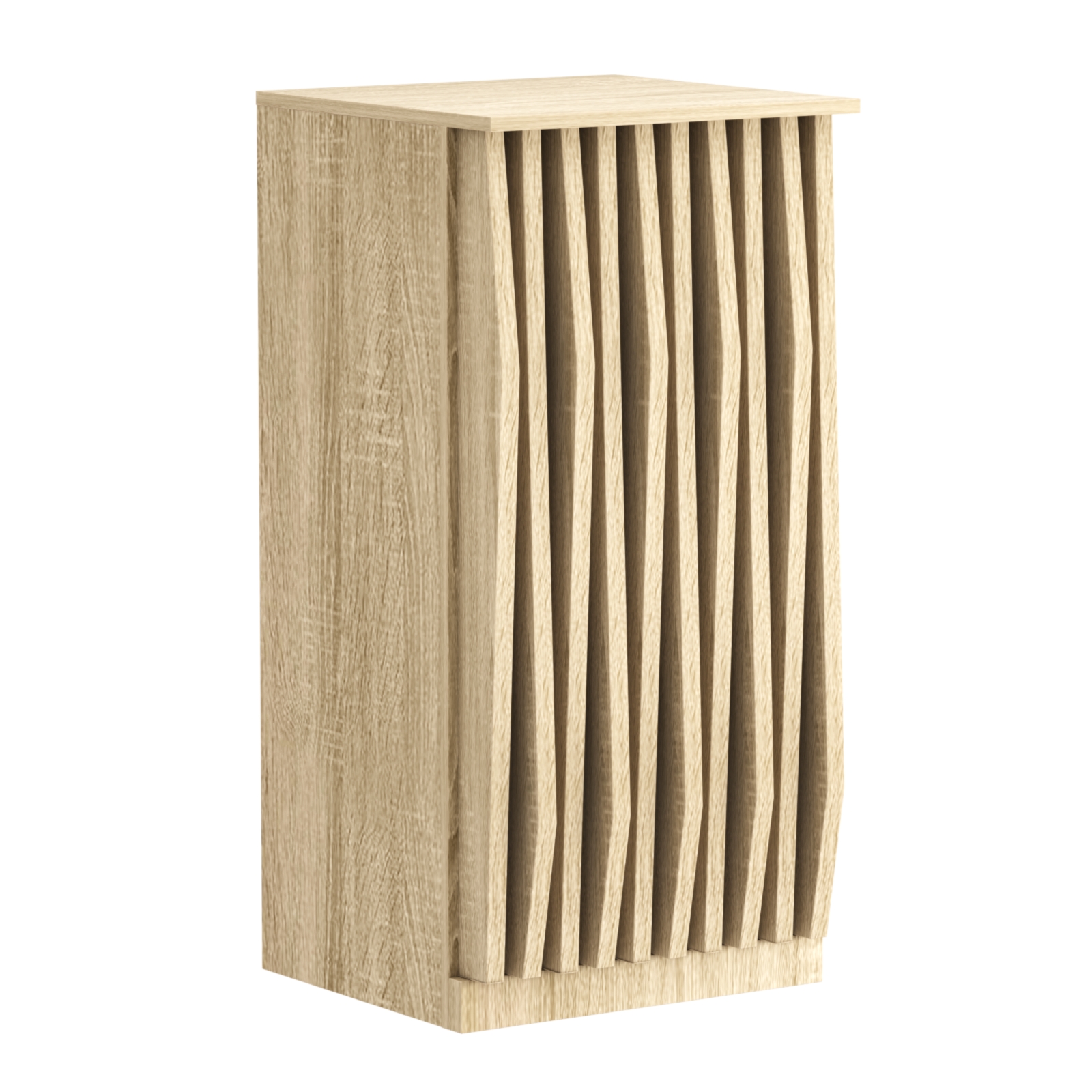 Торговый стол-прилавок квадратный для выдачи товара с планками серии ОРНАМЕНТ №21 Дуб сонома