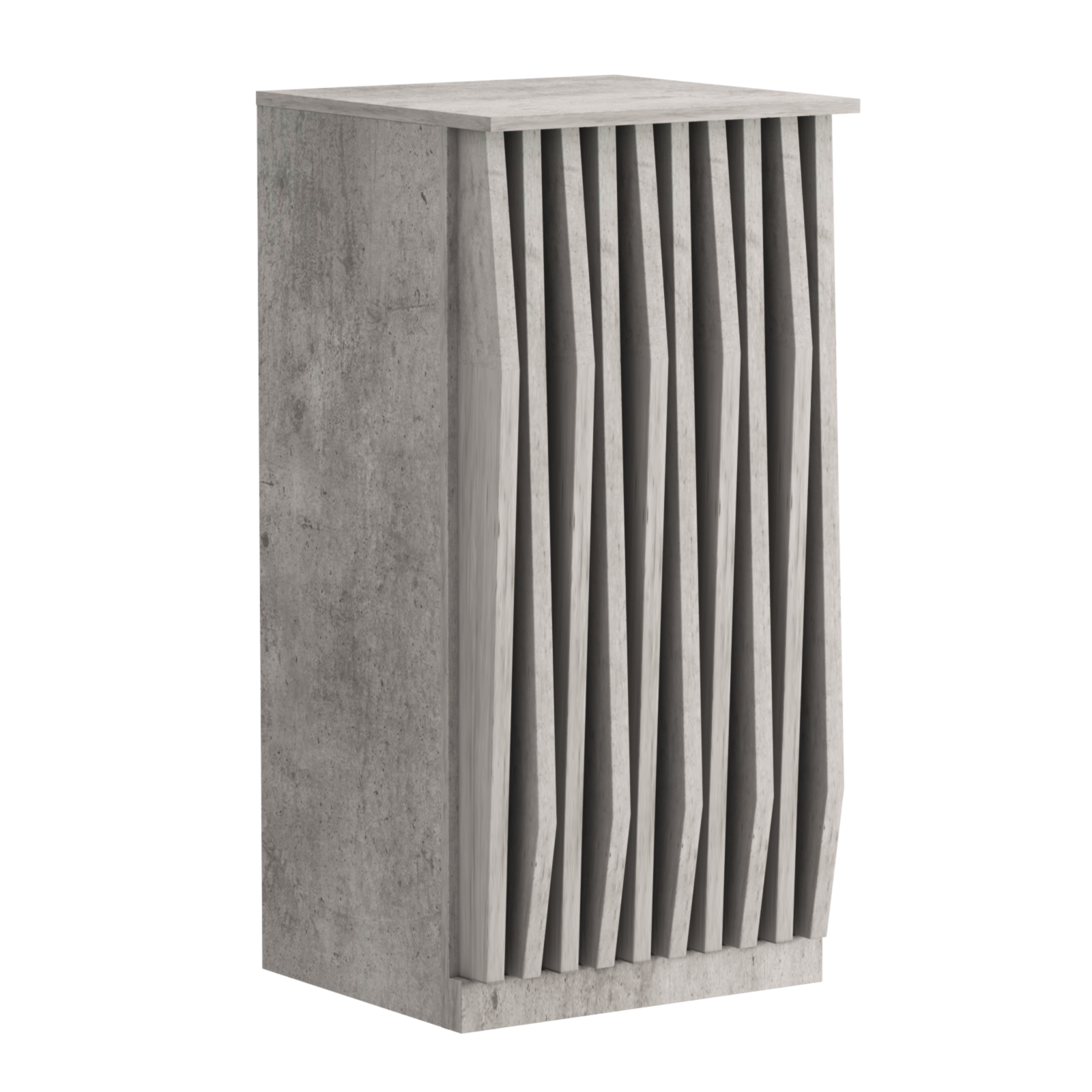 Торговый стол-прилавок квадратный для выдачи товара с планками серии ОРНАМЕНТ №21 Бетон Чикаго светло-серый F186 ST9