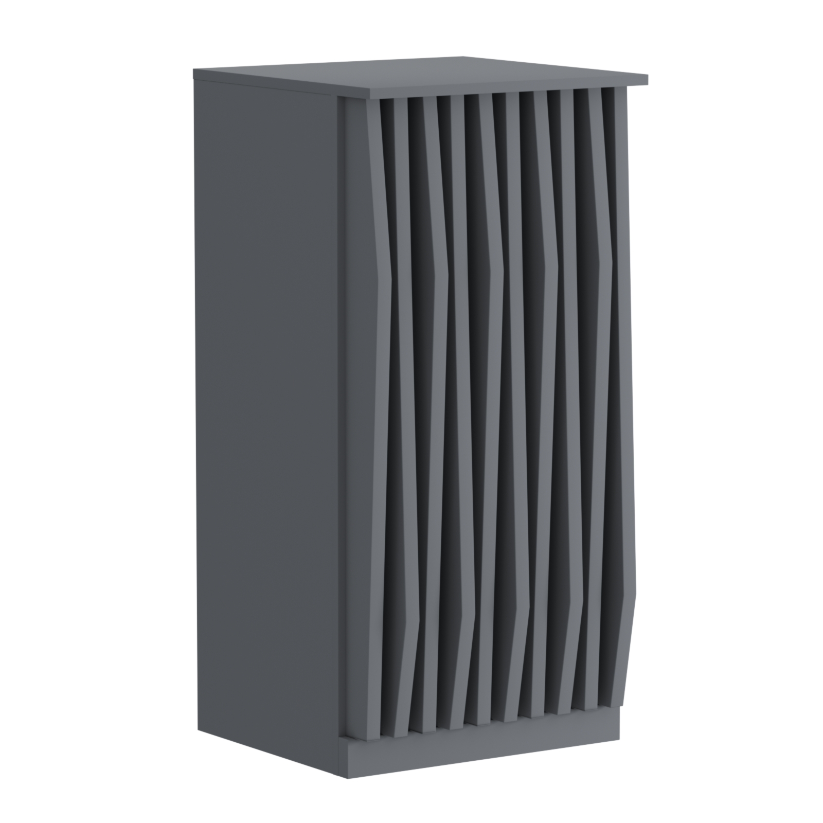 Торговый стол-прилавок квадратный для выдачи товара с планками серии ОРНАМЕНТ №21 Темно-Серый