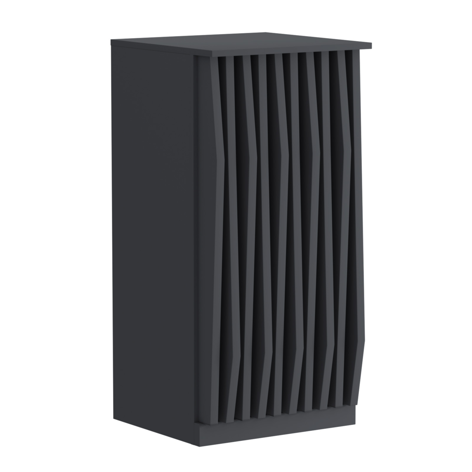 Торговый стол-прилавок квадратный для выдачи товара с планками серии ОРНАМЕНТ №21 Антрацит