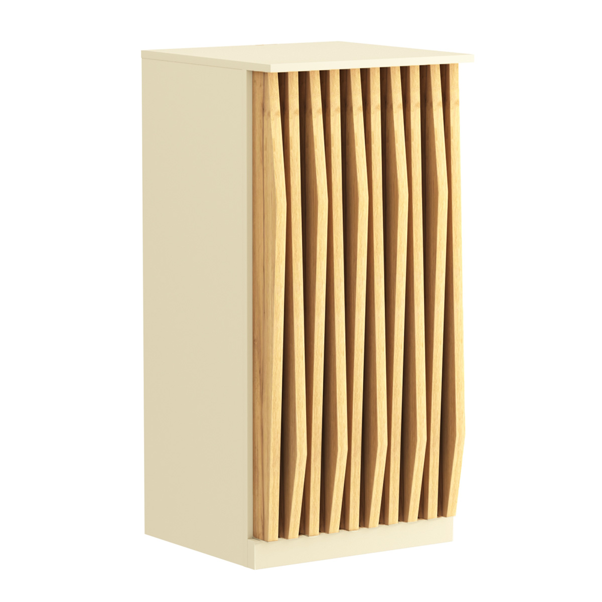 Торговый стол-прилавок квадратный для выдачи товара с планками серии ОРНАМЕНТ №21 Крем Вайс и Дуб Золотистый