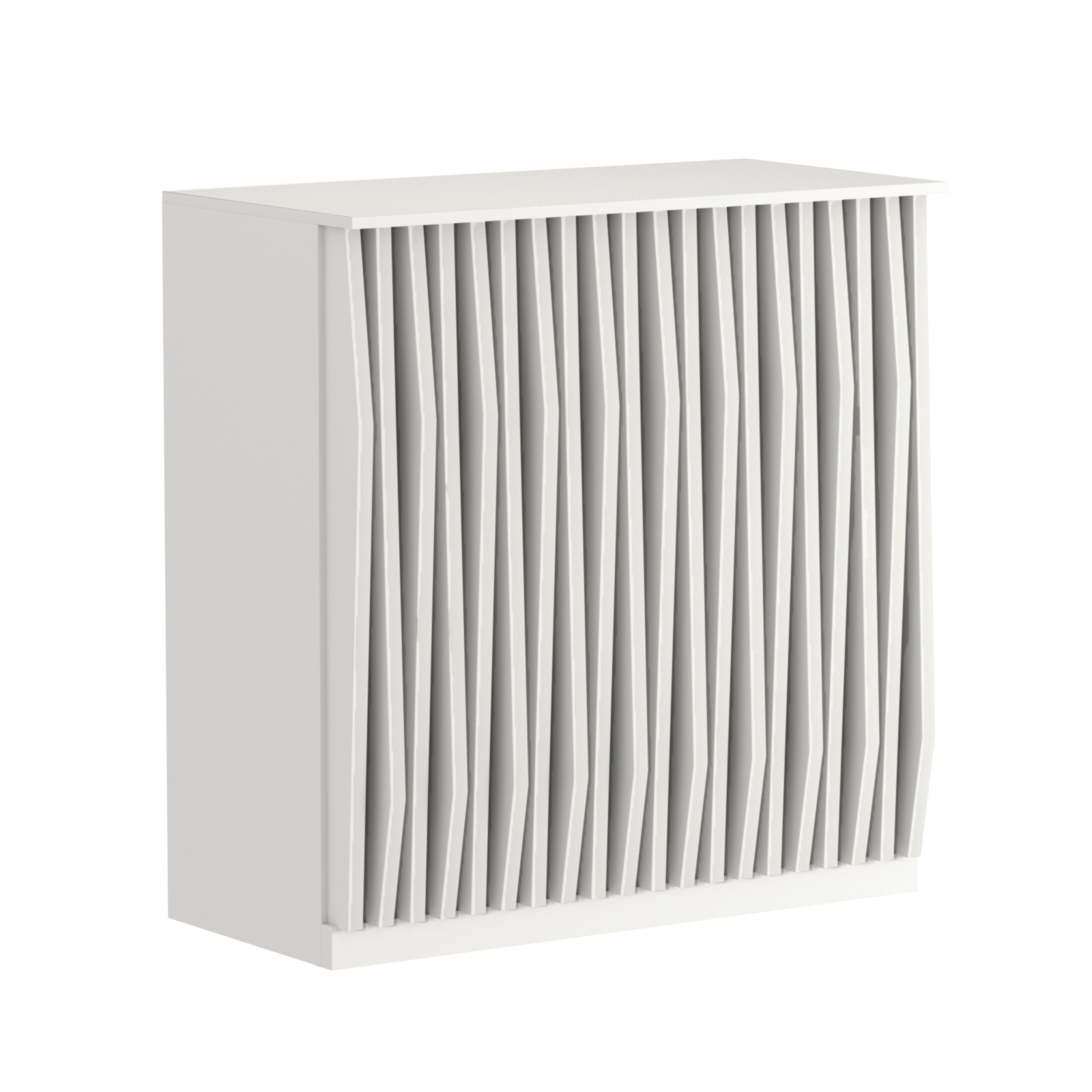 Торговый стол-прилавок широкий с планками серии ОРНАМЕНТ №20 Белый