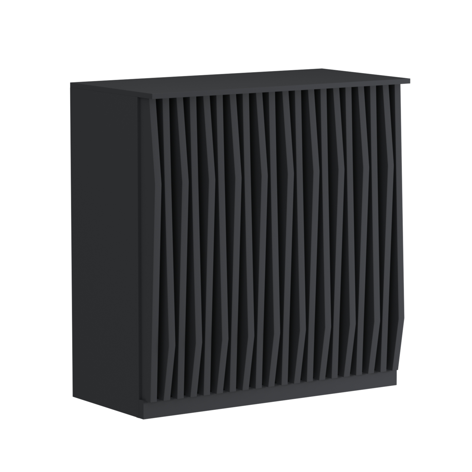 Торговый стол-прилавок широкий с планками серии ОРНАМЕНТ №20 Черный