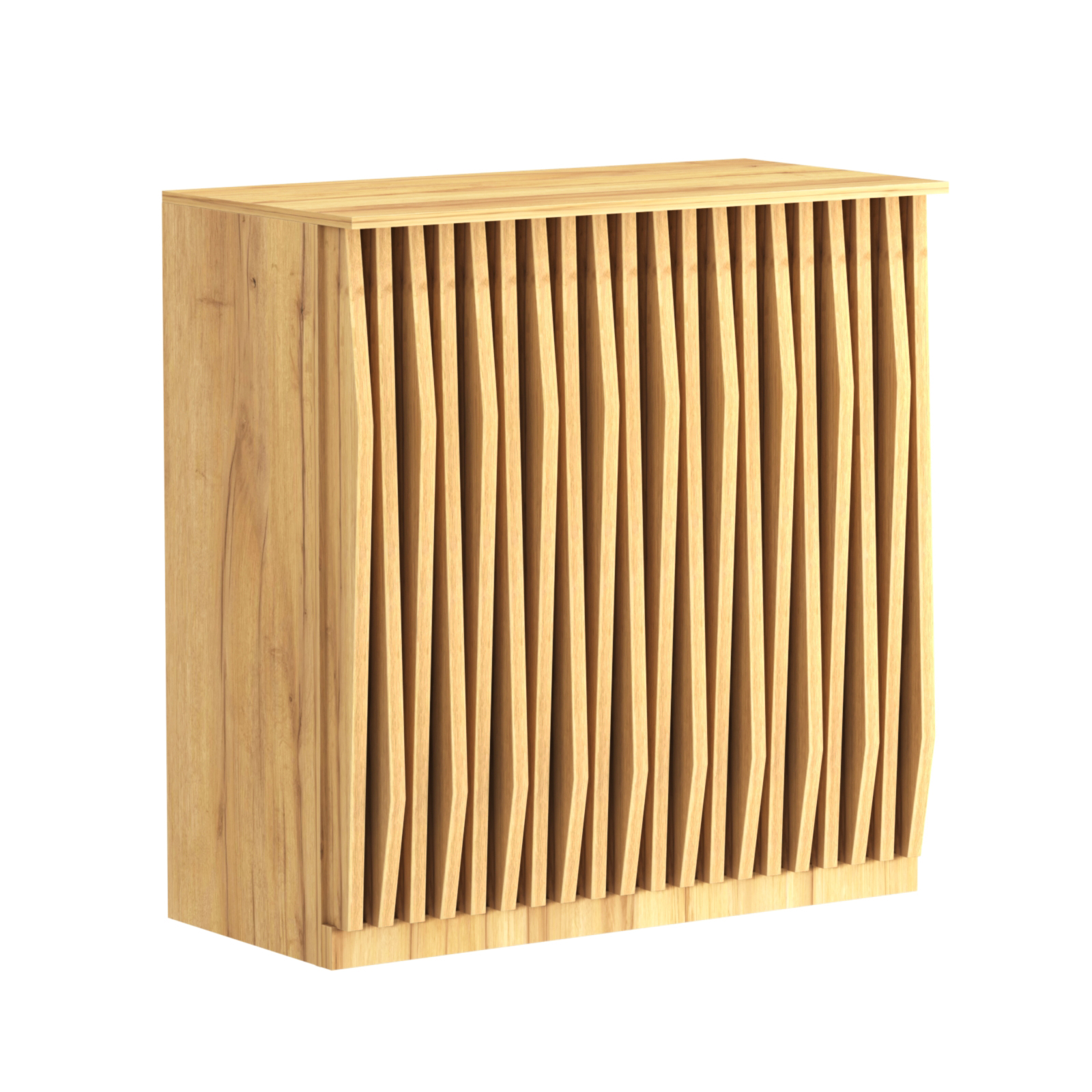 Торговый стол-прилавок широкий с планками серии ОРНАМЕНТ №20 Дуб Золотистый