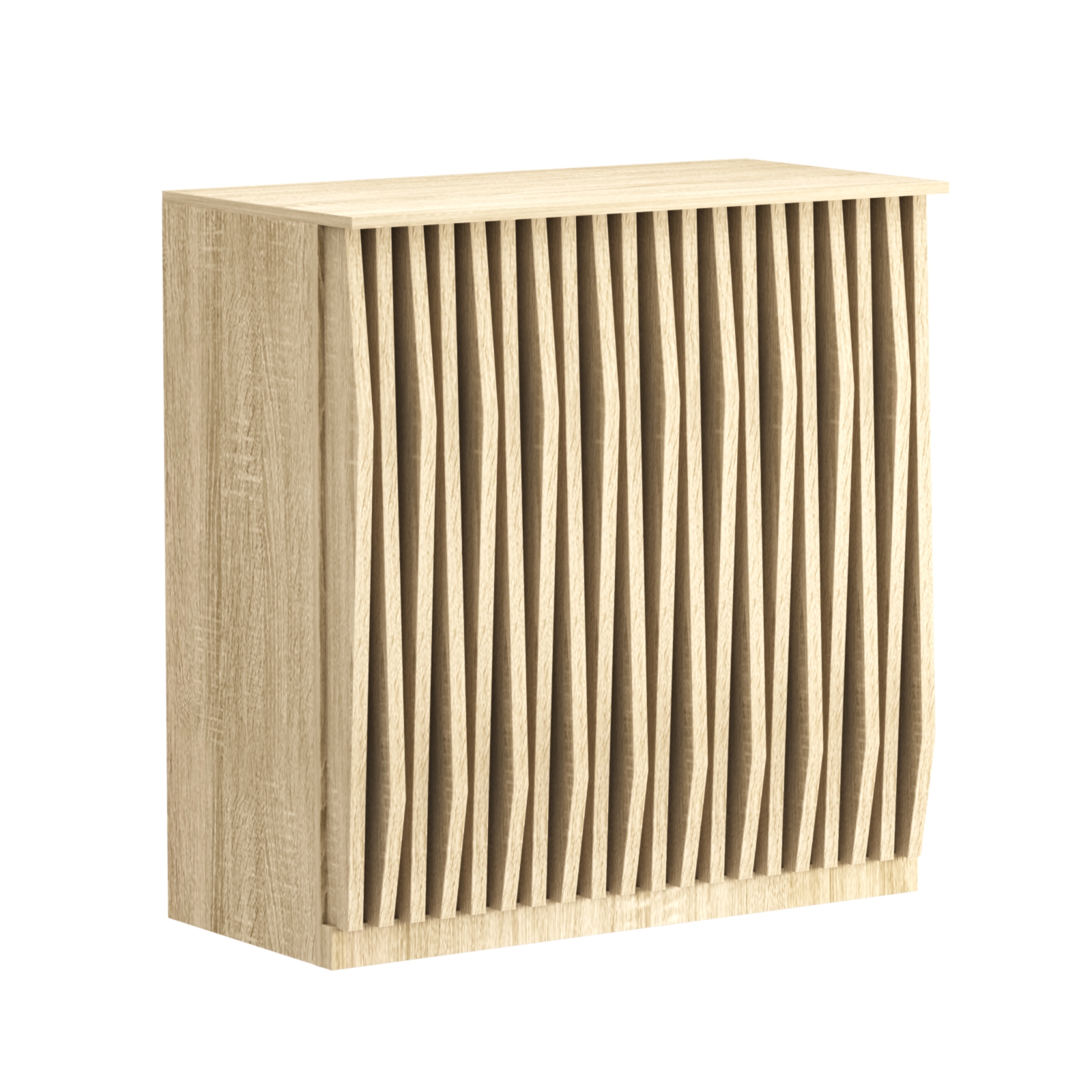 Торговый стол-прилавок широкий с планками серии ОРНАМЕНТ №20 Дуб сонома