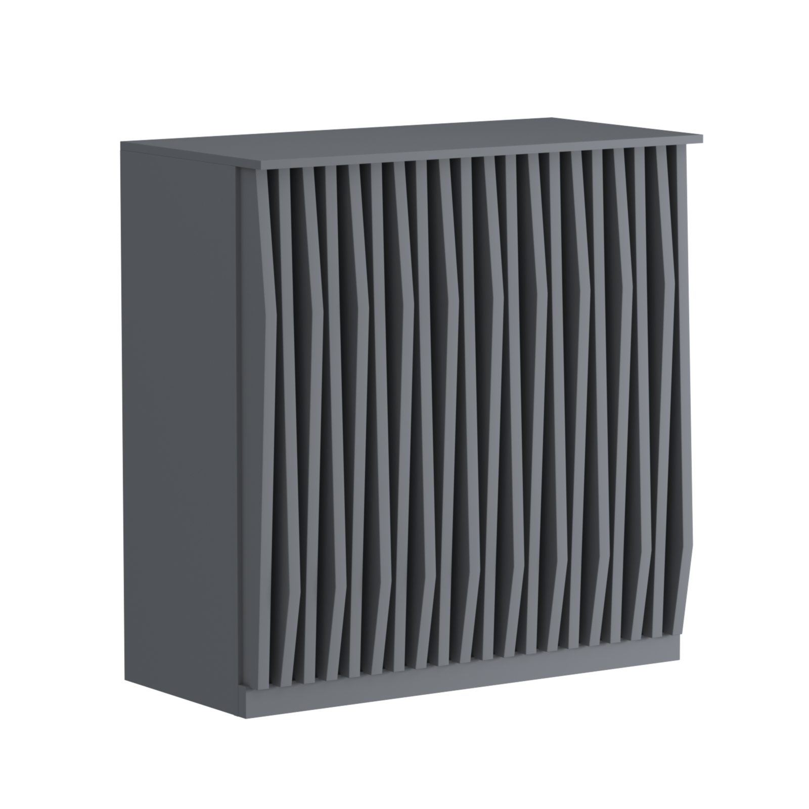 Торговый стол-прилавок широкий с планками серии ОРНАМЕНТ №20 Темно-Серый