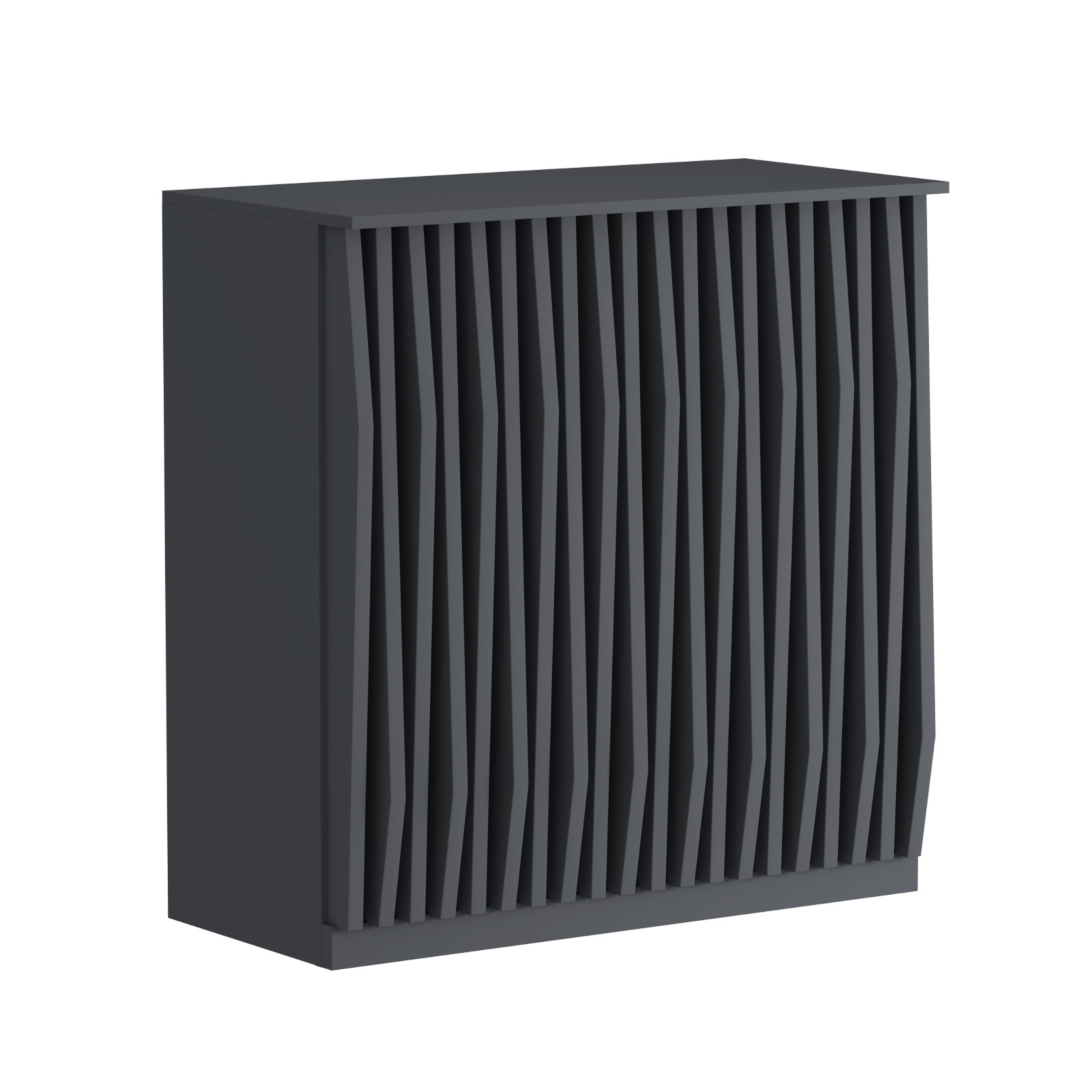 Торговый стол-прилавок широкий с планками серии ОРНАМЕНТ №20 Антрацит