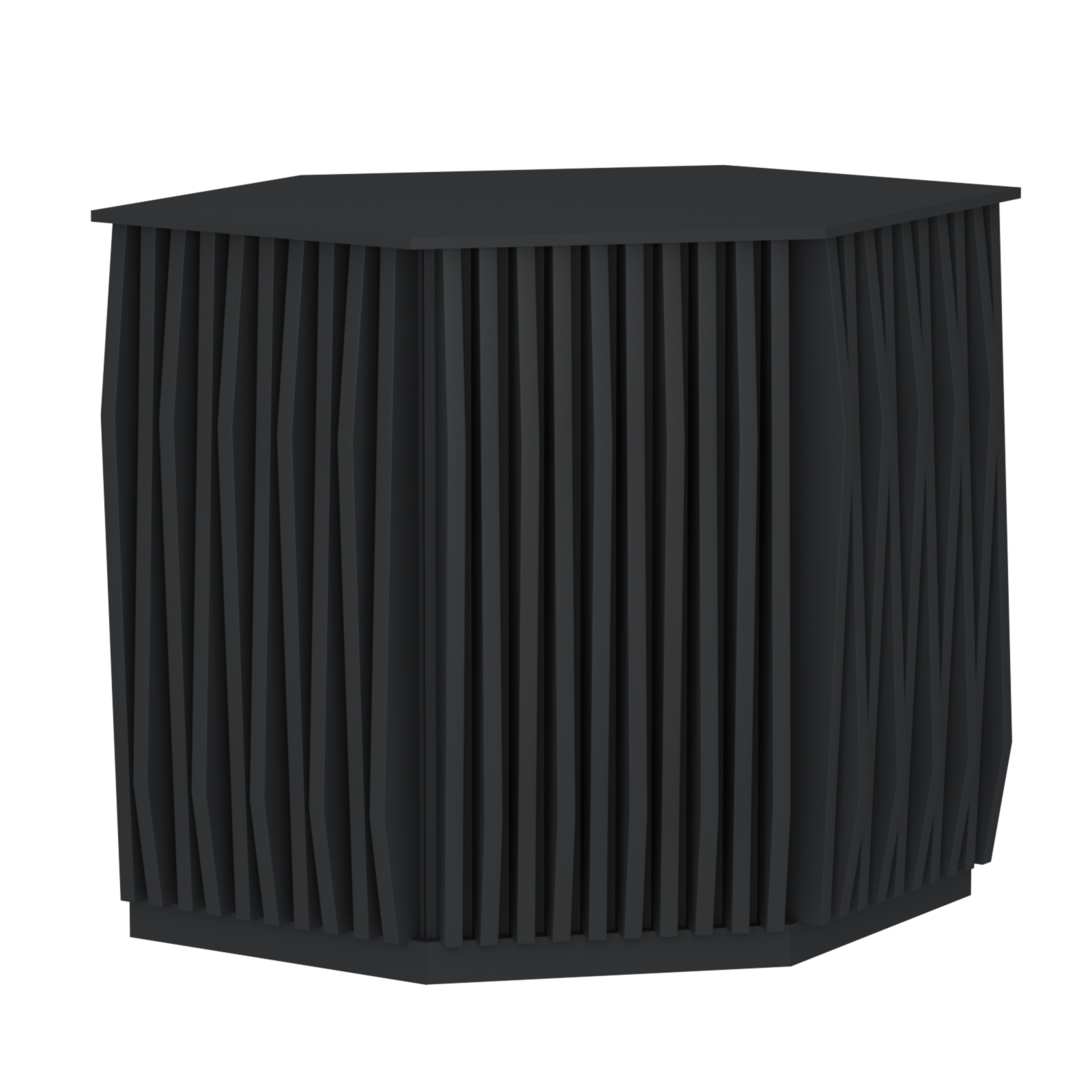 Торговый стол-прилавок шестигранный с планками серии ОРНАМЕНТ №22 Черный