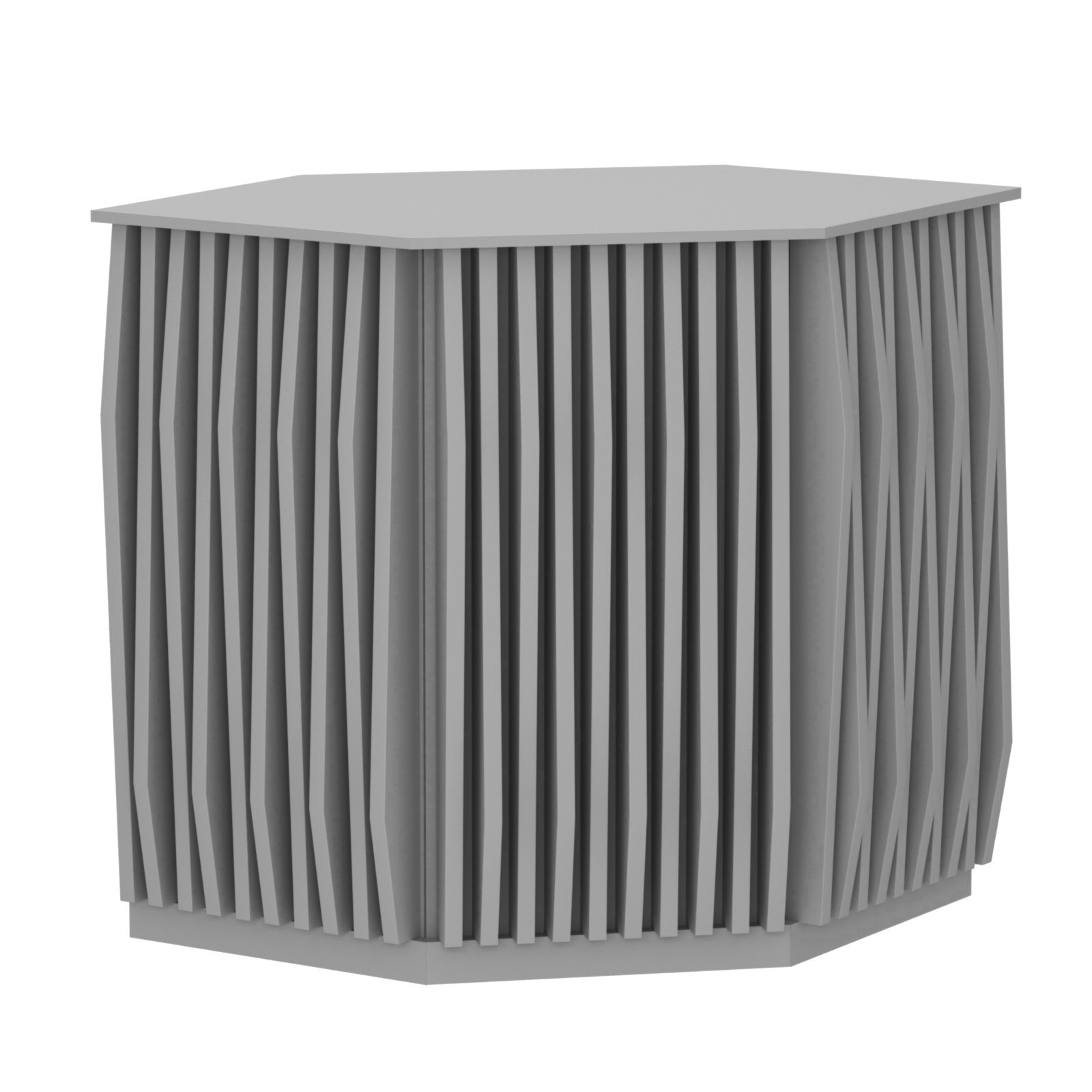 Торговый стол-прилавок шестигранный с планками серии ОРНАМЕНТ №22 Серый