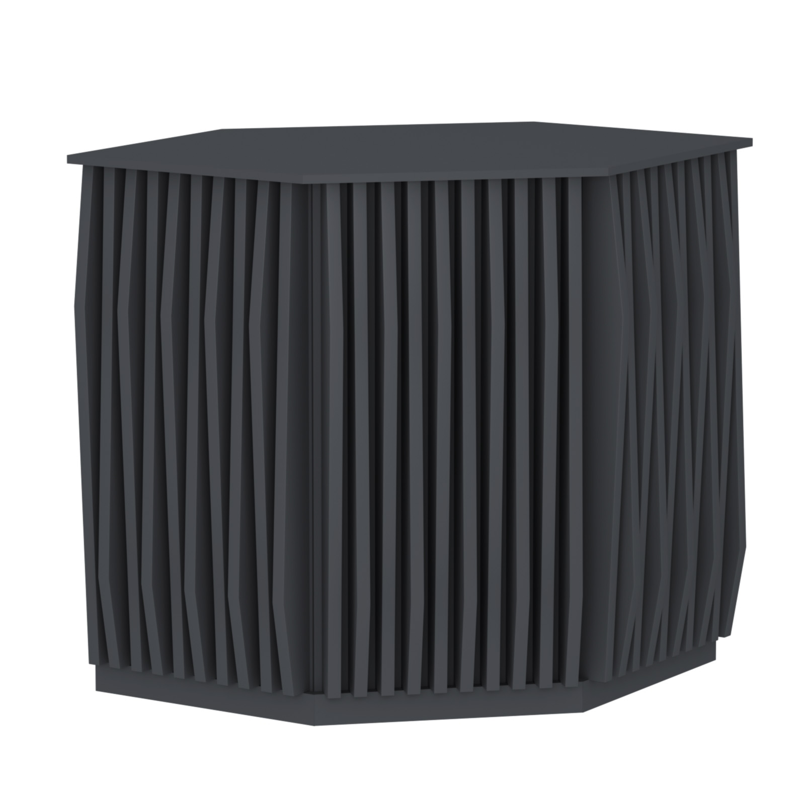 Торговый стол-прилавок шестигранный с планками серии ОРНАМЕНТ №22 Антрацит