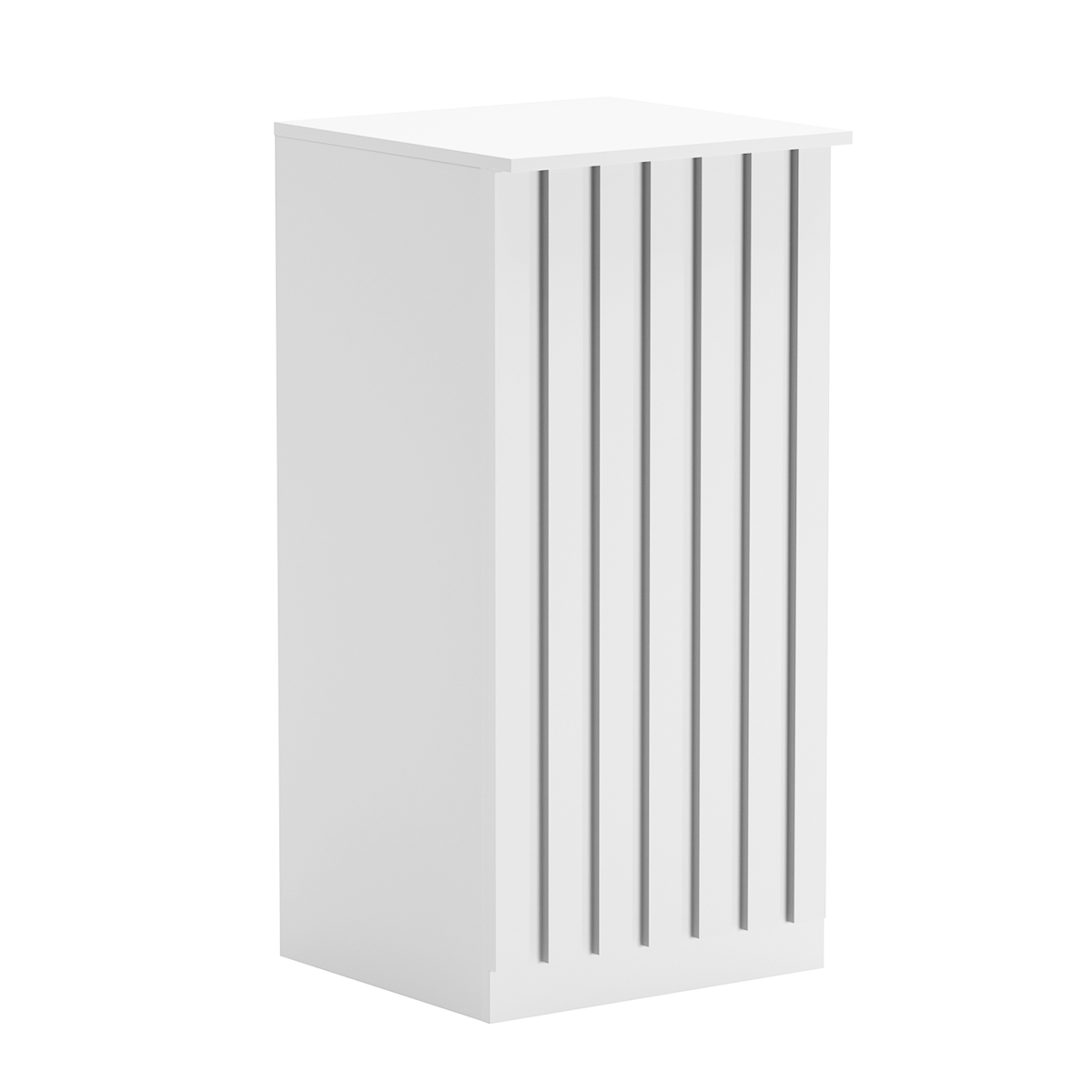 Торговый стол-прилавок квадратный для выдачи товара с планками серии ПРИЛИВ №21 Белый