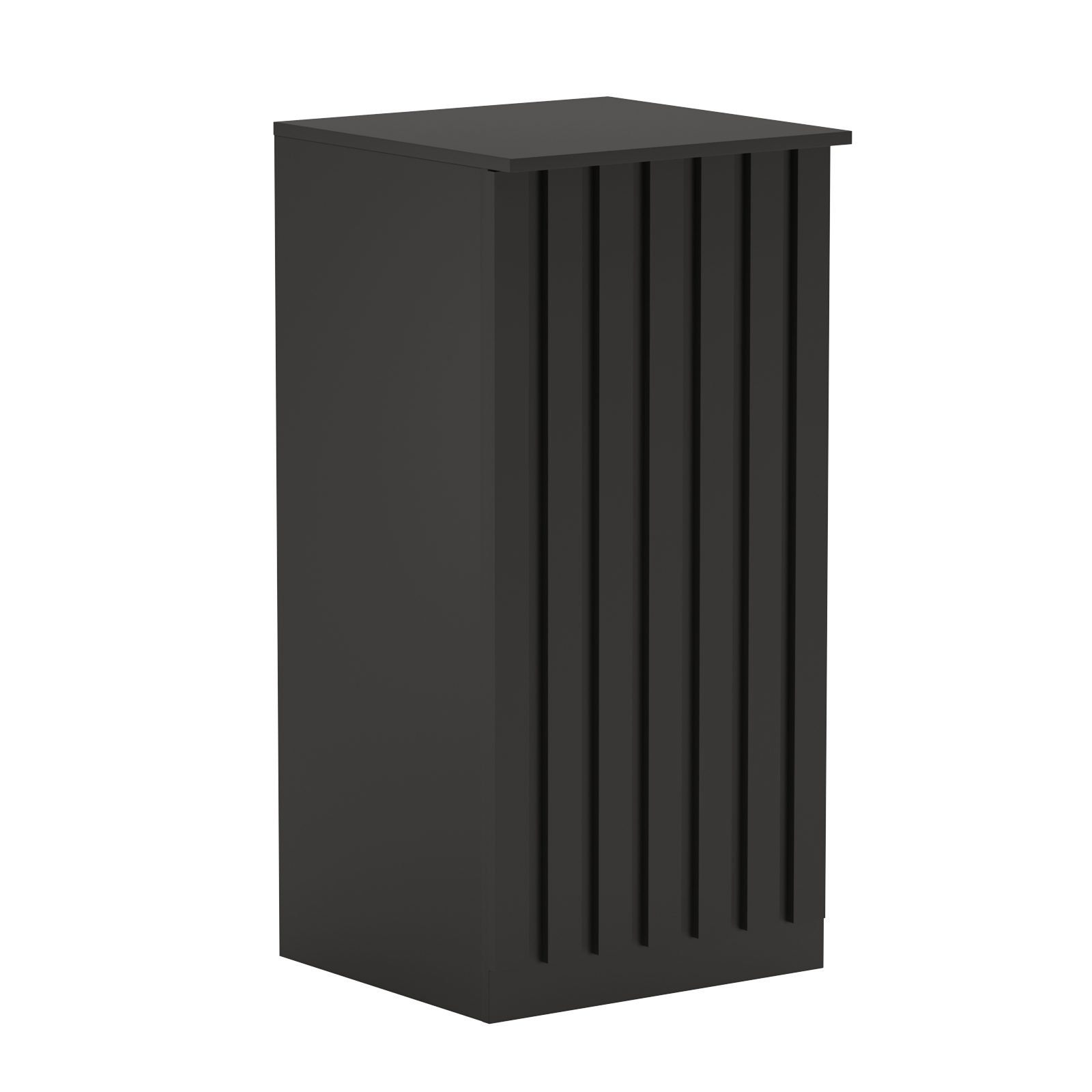 Торговый стол-прилавок квадратный для выдачи товара с планками серии ПРИЛИВ №21 Черный