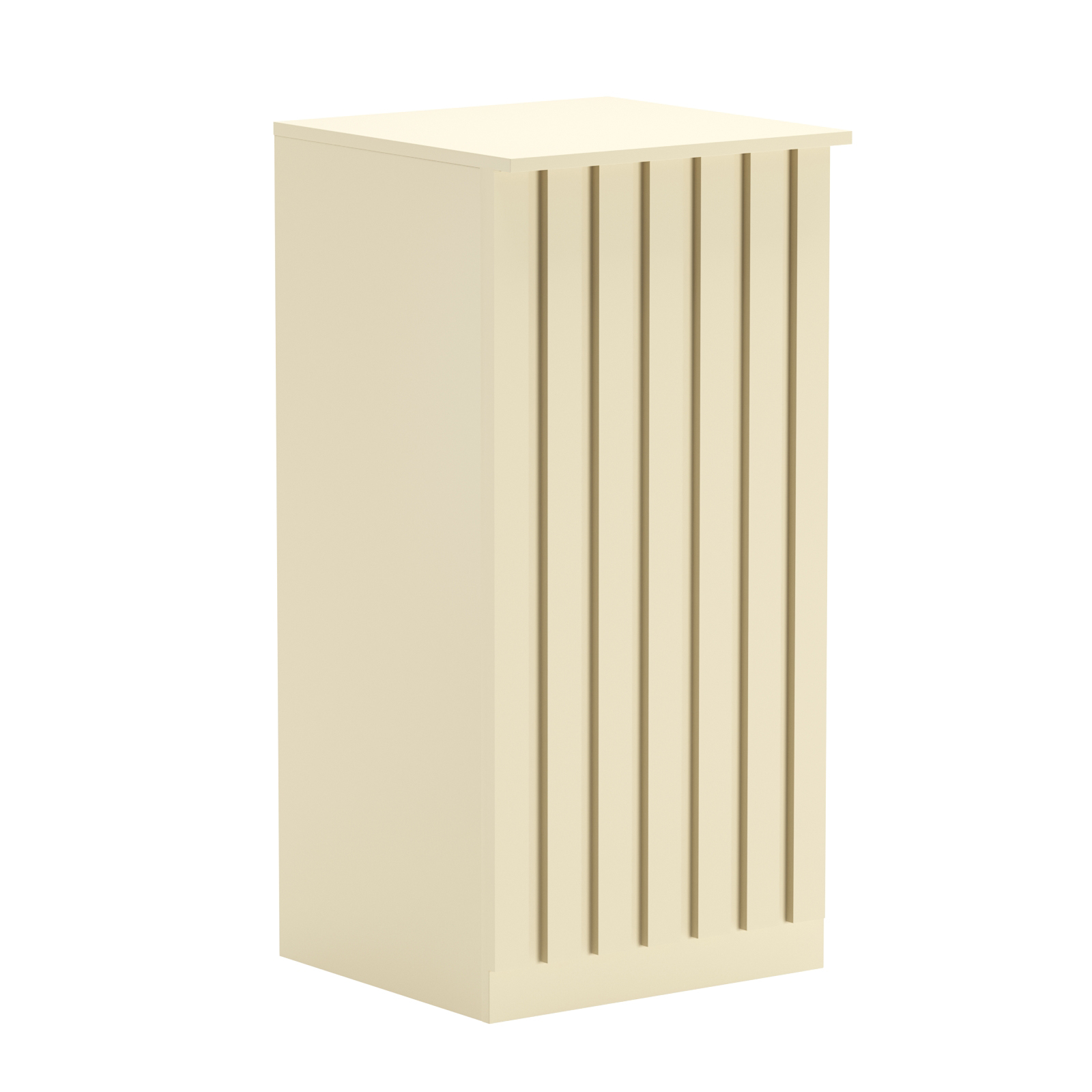 Торговый стол-прилавок квадратный для выдачи товара с планками серии ПРИЛИВ №21 Крем Вайс