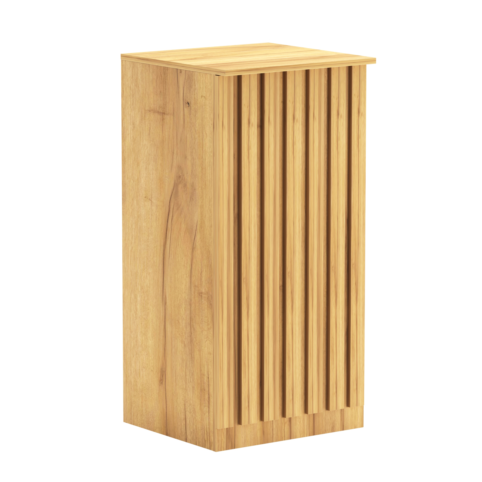 Торговый стол-прилавок квадратный для выдачи товара с планками серии ПРИЛИВ №21 Дуб Золотистый