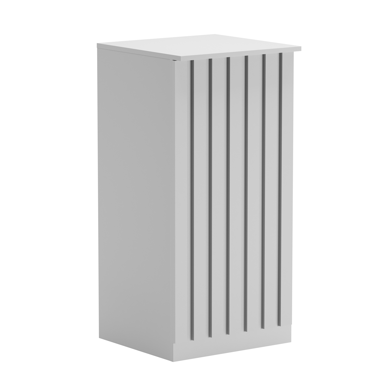 Торговый стол-прилавок квадратный для выдачи товара с планками серии ПРИЛИВ №21 Серый