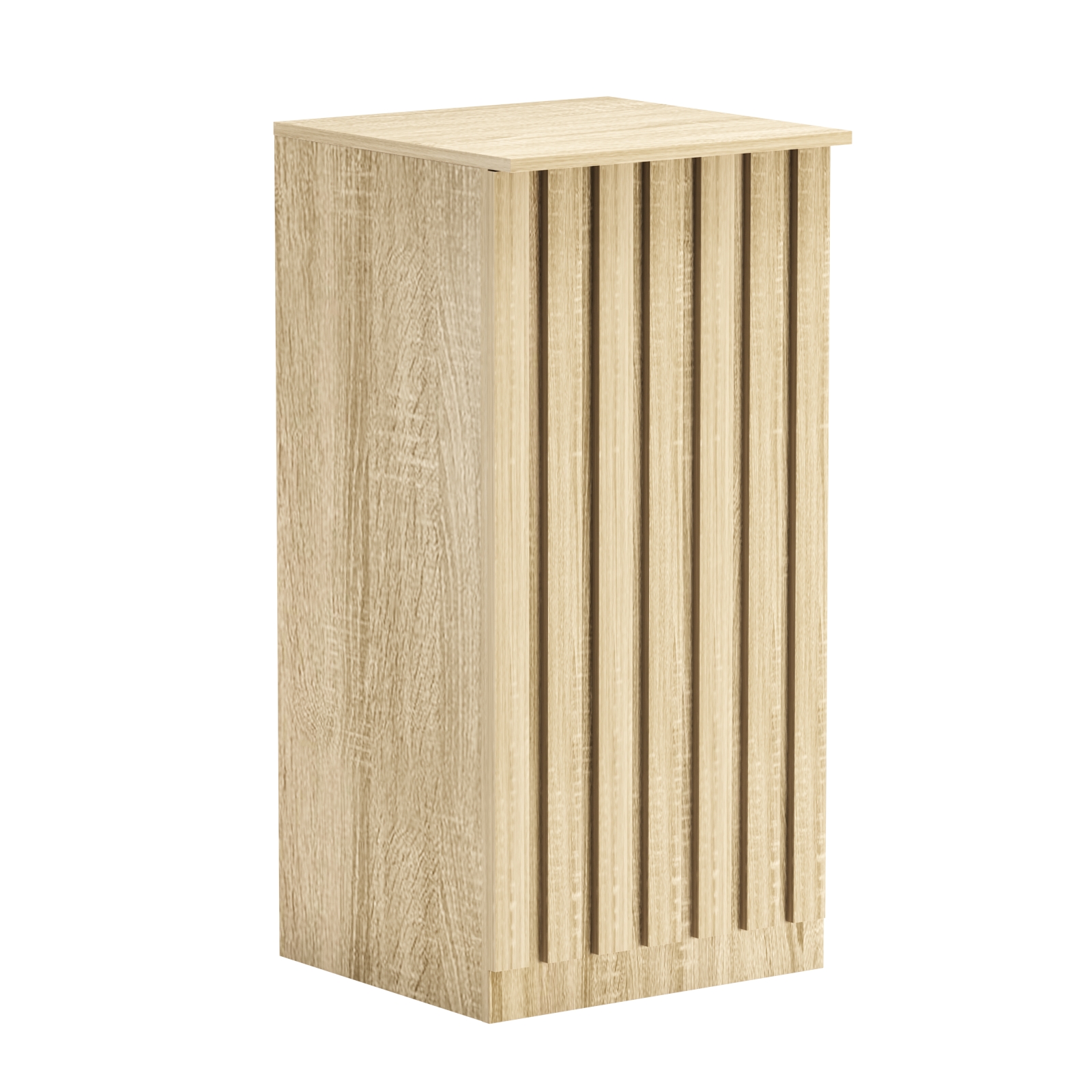 Торговый стол-прилавок квадратный для выдачи товара с планками серии ПРИЛИВ №21 Дуб сонома