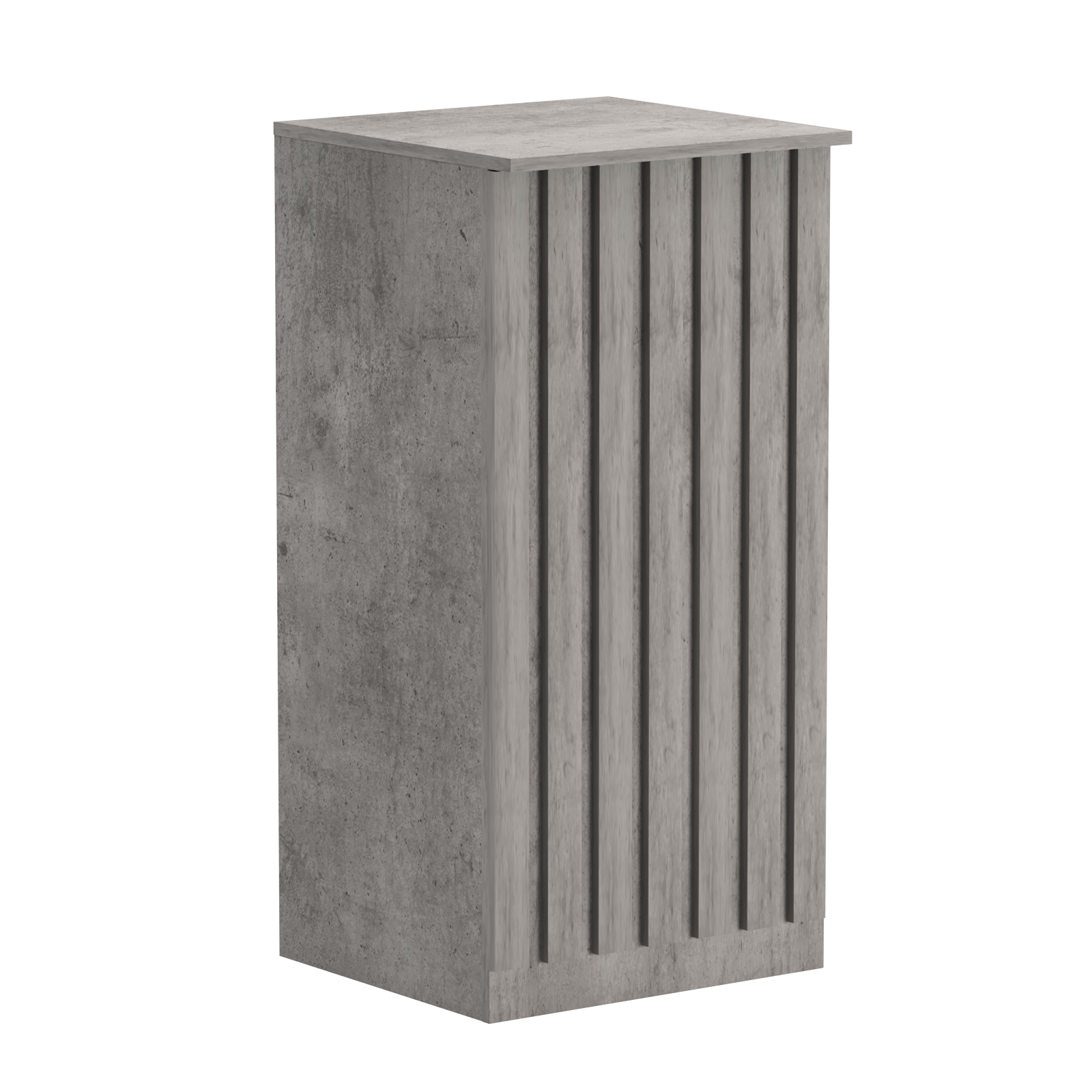 Торговый стол-прилавок квадратный для выдачи товара с планками серии ПРИЛИВ №21 Бетон Чикаго светло-серый F186 ST9