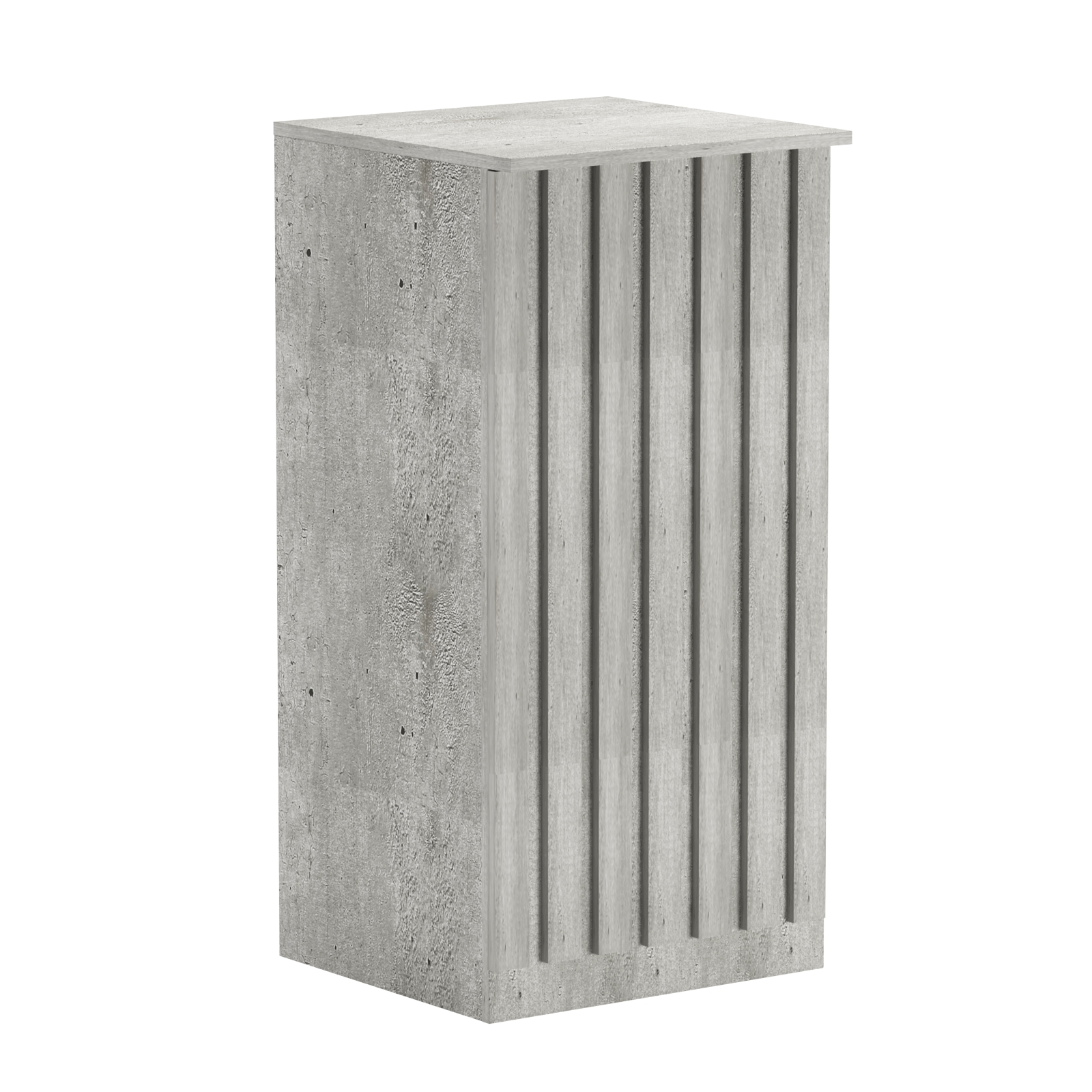 Торговый стол-прилавок квадратный для выдачи товара с планками серии ПРИЛИВ №21 Метрополитан Грей