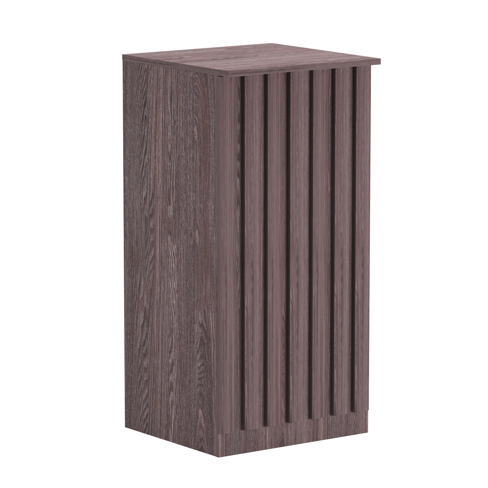 Торговый стол-прилавок квадратный для выдачи товара с планками серии ПРИЛИВ №21 Ясень Анкор темный