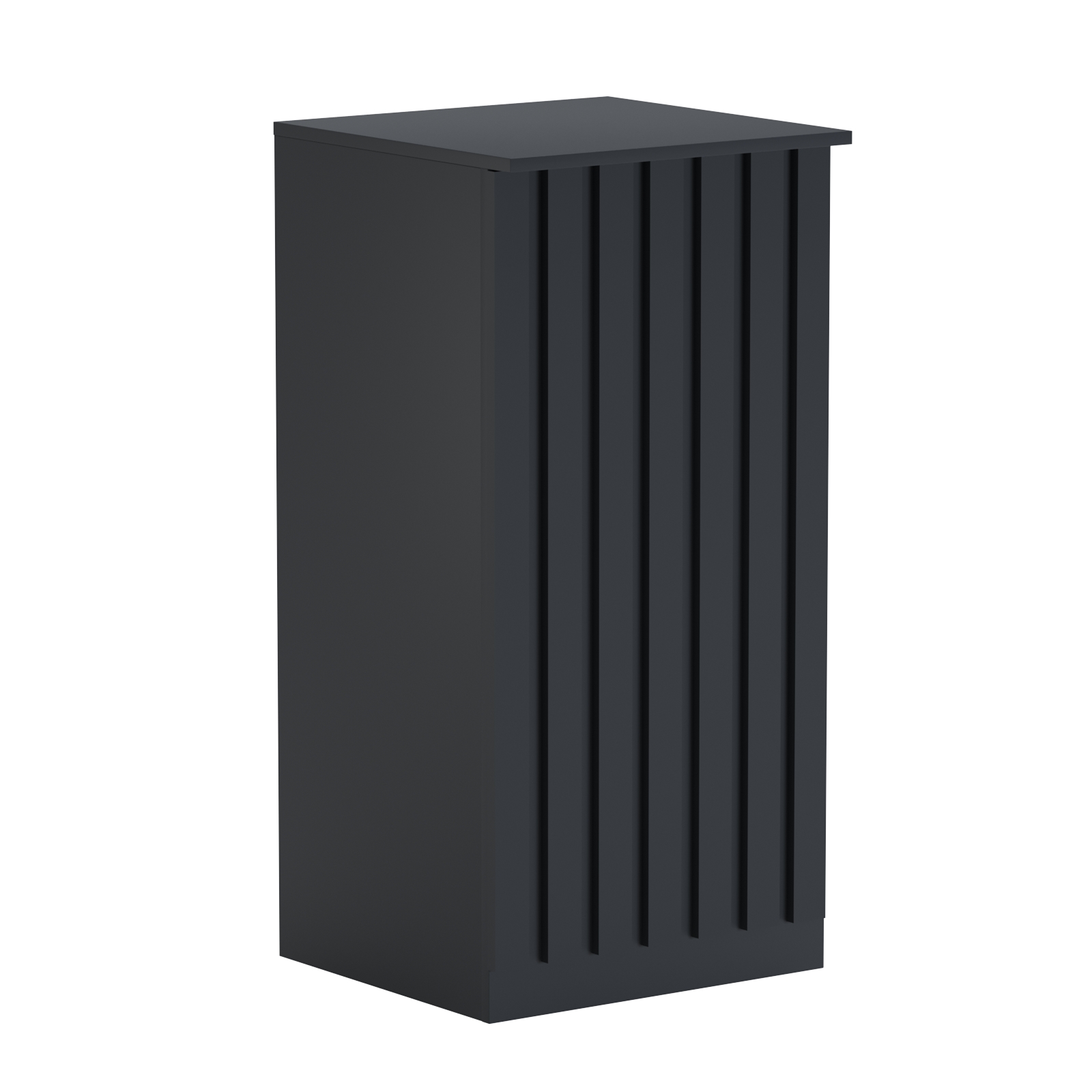 Торговый стол-прилавок квадратный для выдачи товара с планками серии ПРИЛИВ №21 Антрацит