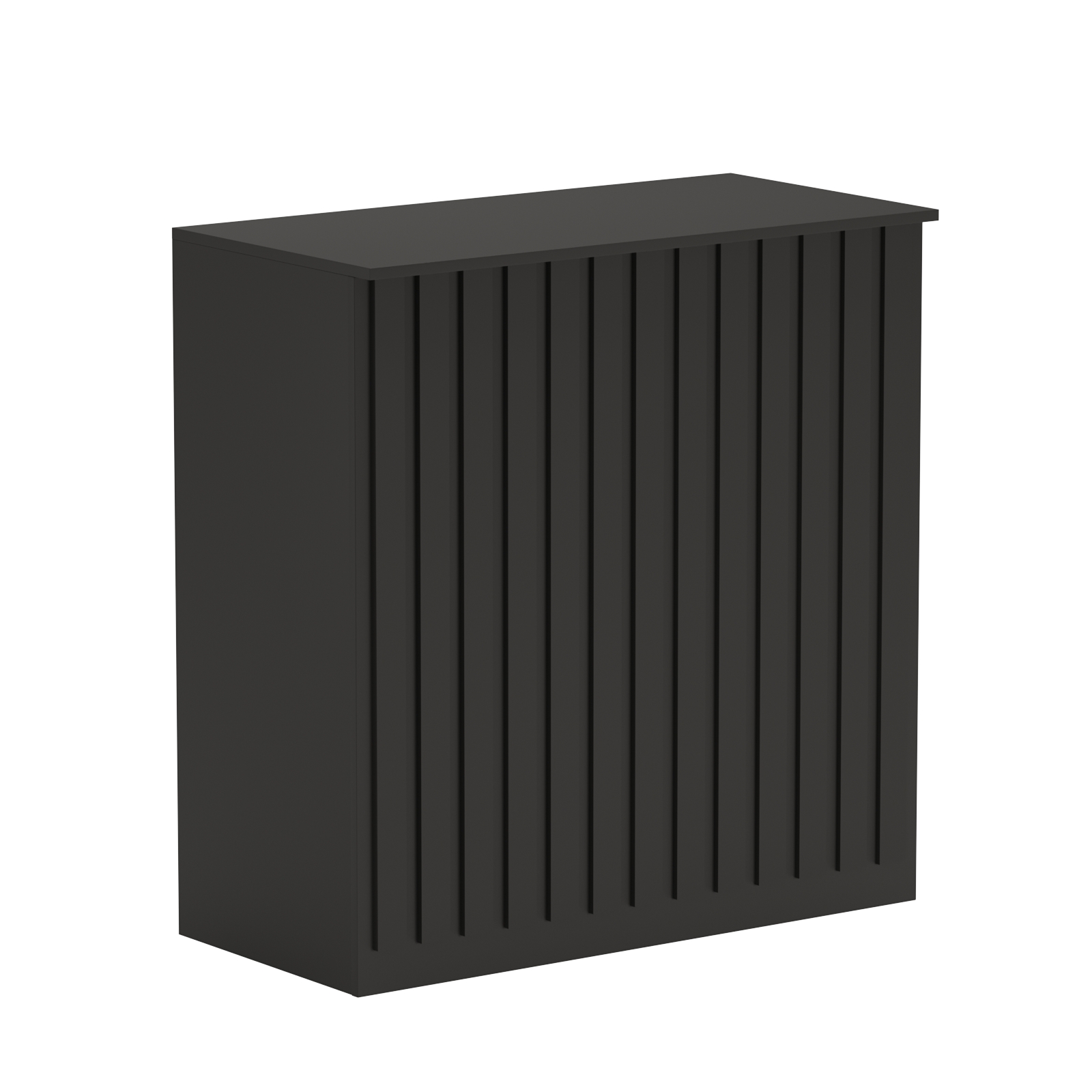 Торговый стол-прилавок широкий с планками серии ПРИЛИВ №20 Черный