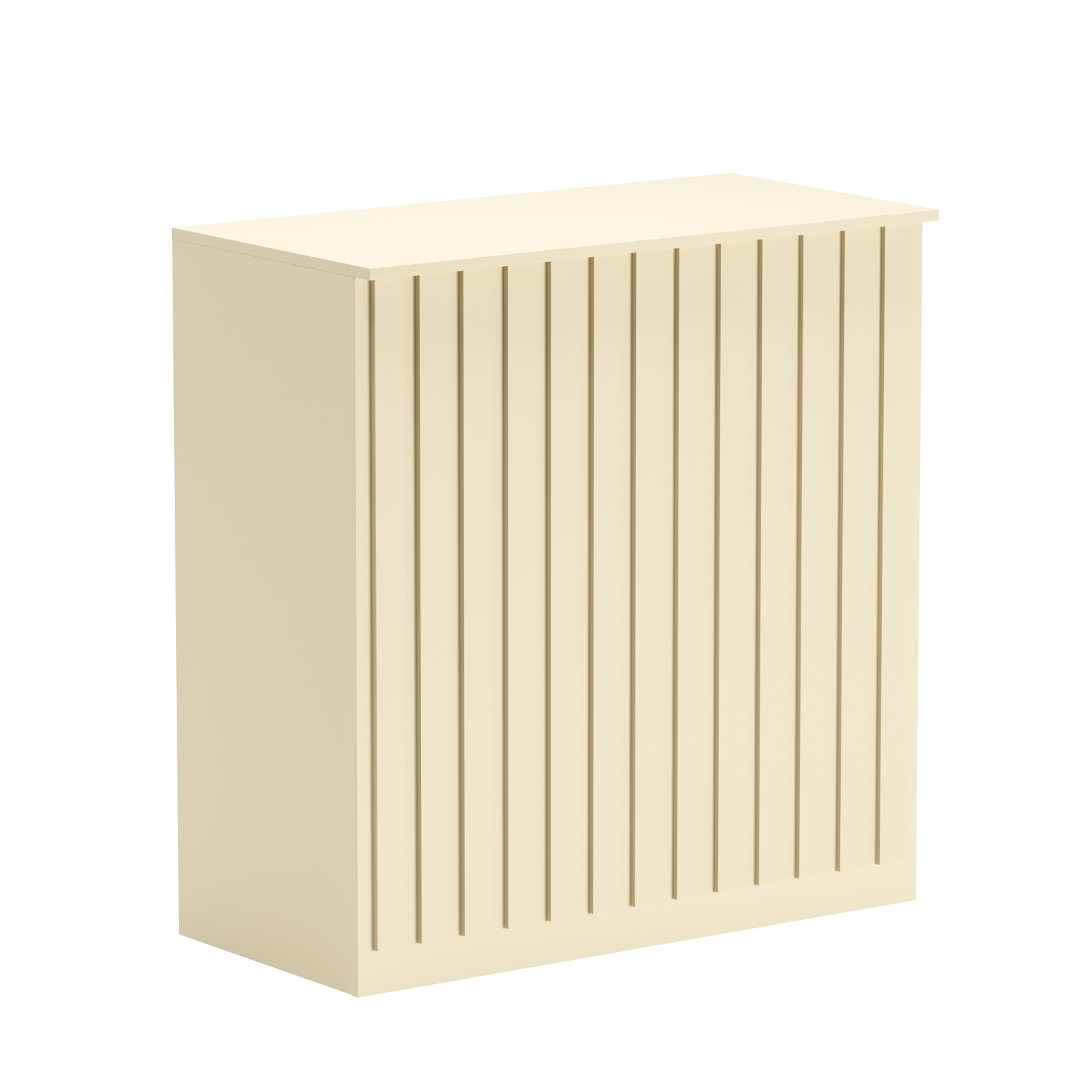 Торговый стол-прилавок широкий с планками серии ПРИЛИВ №20 Крем Вайс