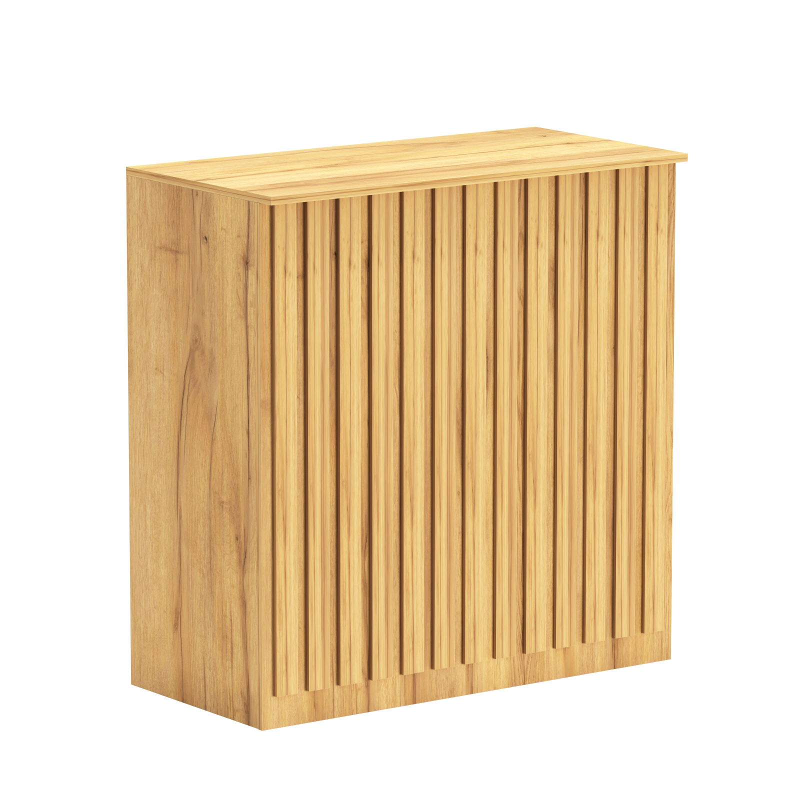 Торговый стол-прилавок широкий с планками серии ПРИЛИВ №20 Дуб Золотистый