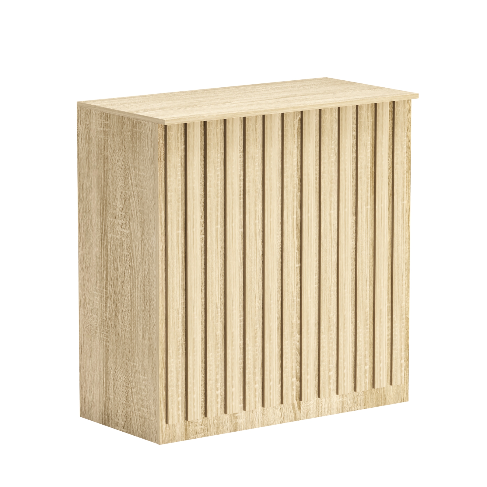 Торговый стол-прилавок широкий с планками серии ПРИЛИВ №20 Дуб сонома