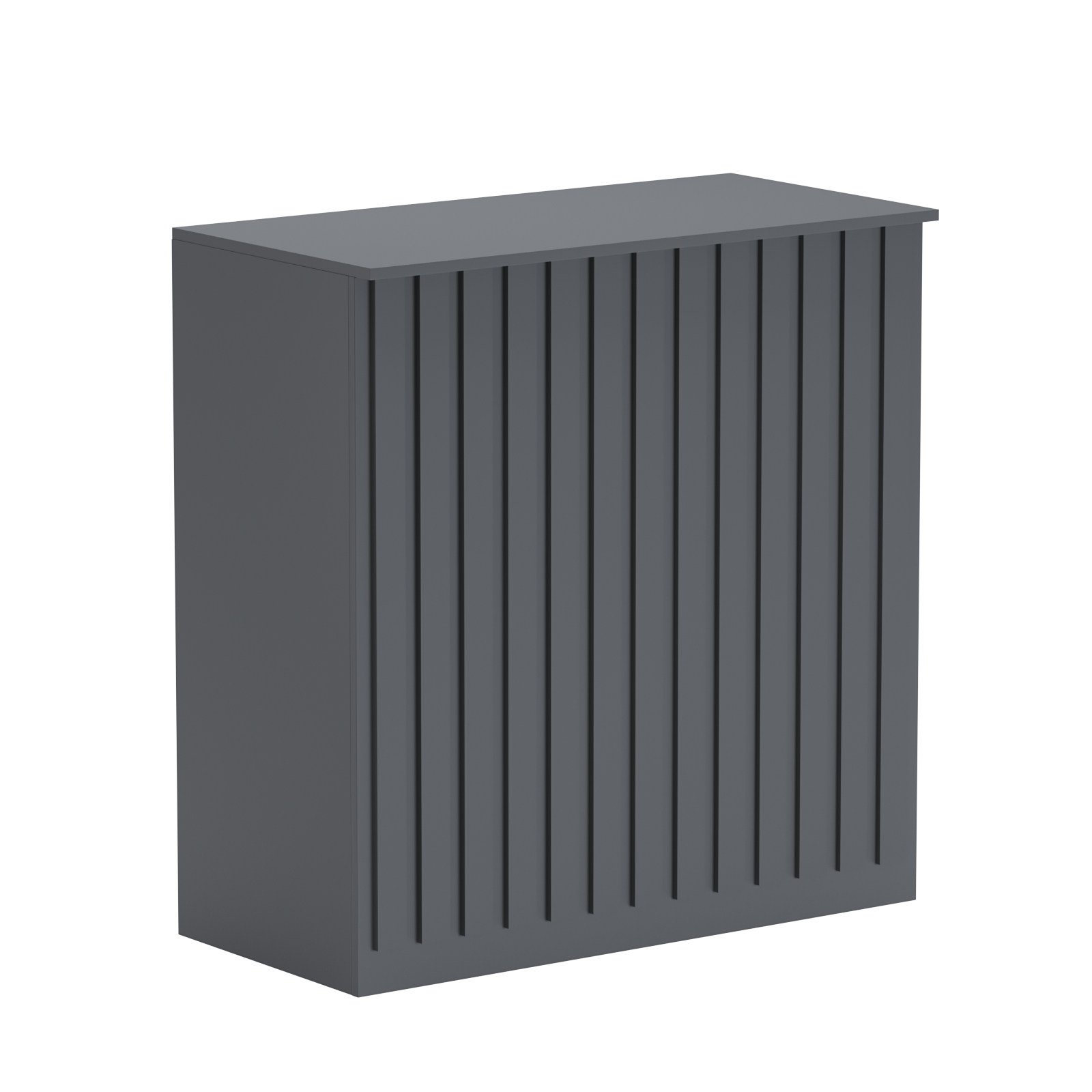 Торговый стол-прилавок широкий с планками серии ПРИЛИВ №20 Темно-Серый