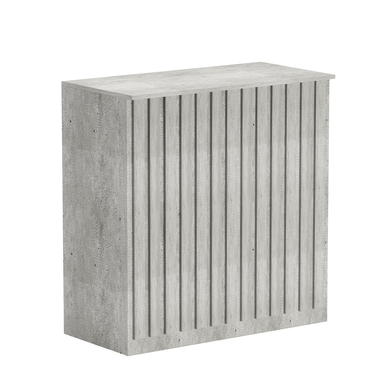 Торговый стол-прилавок широкий с планками серии ПРИЛИВ №20 Метрополитан Грей