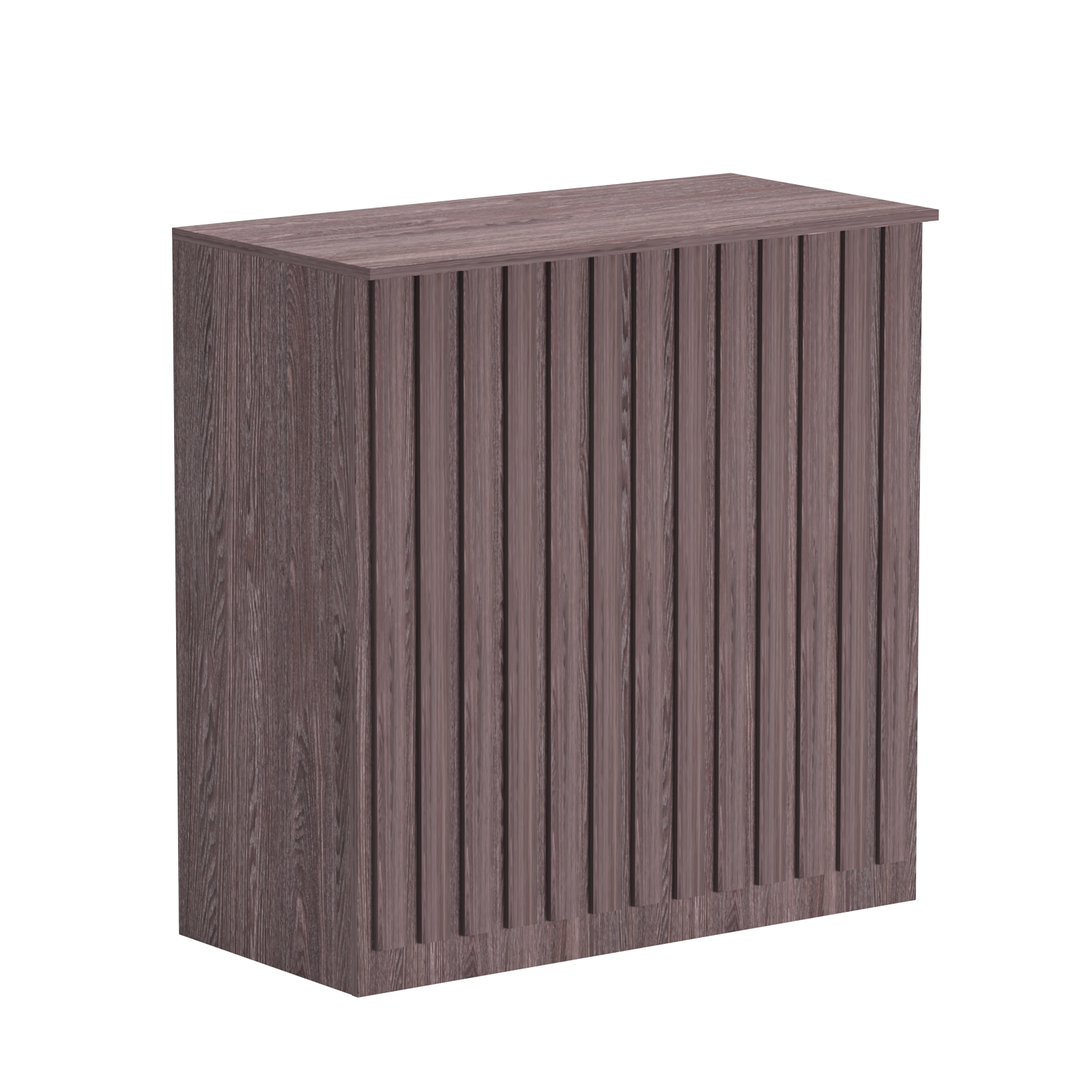 Торговый стол-прилавок широкий с планками серии ПРИЛИВ №20 Ясень Анкор темный