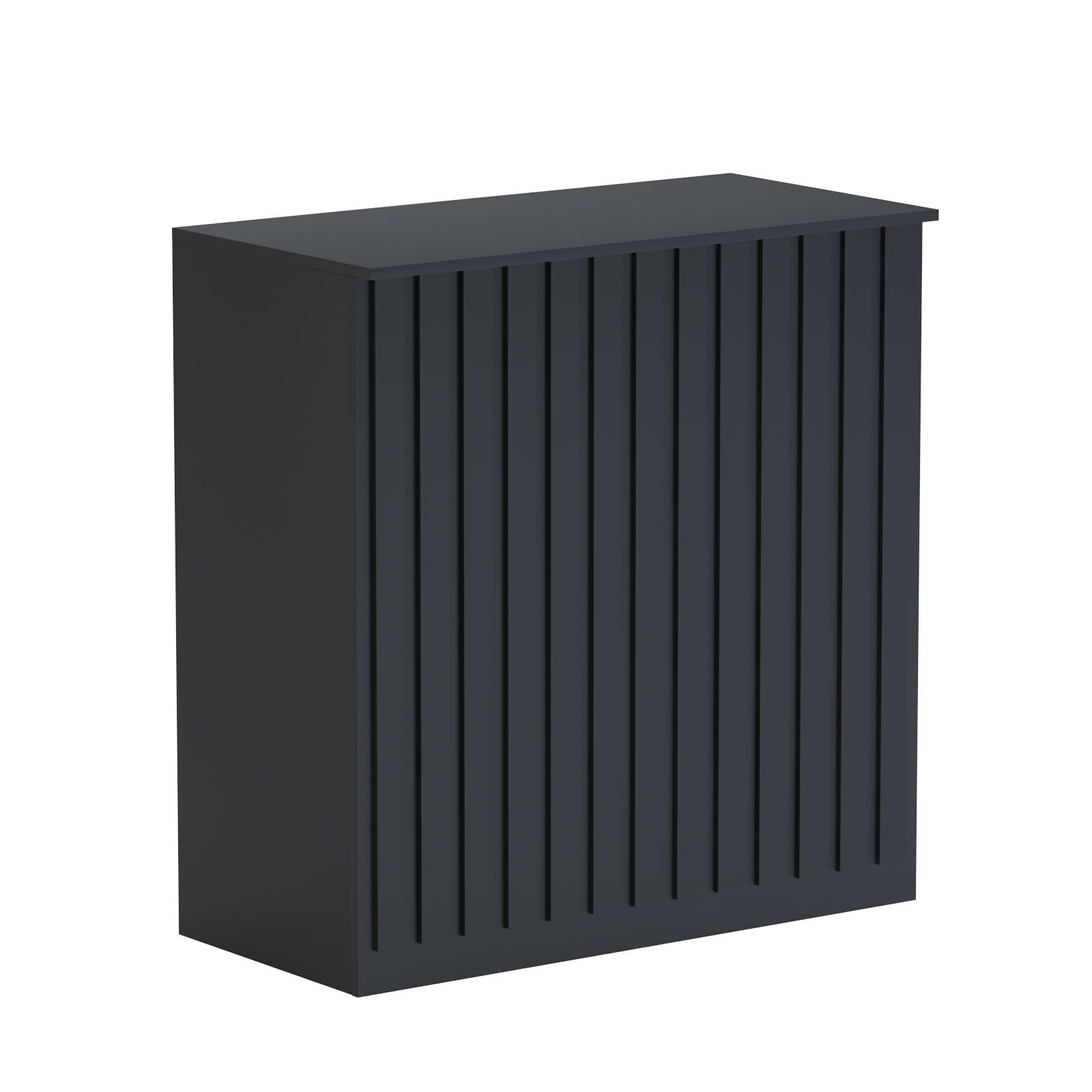 Торговый стол-прилавок широкий с планками серии ПРИЛИВ №20 Антрацит