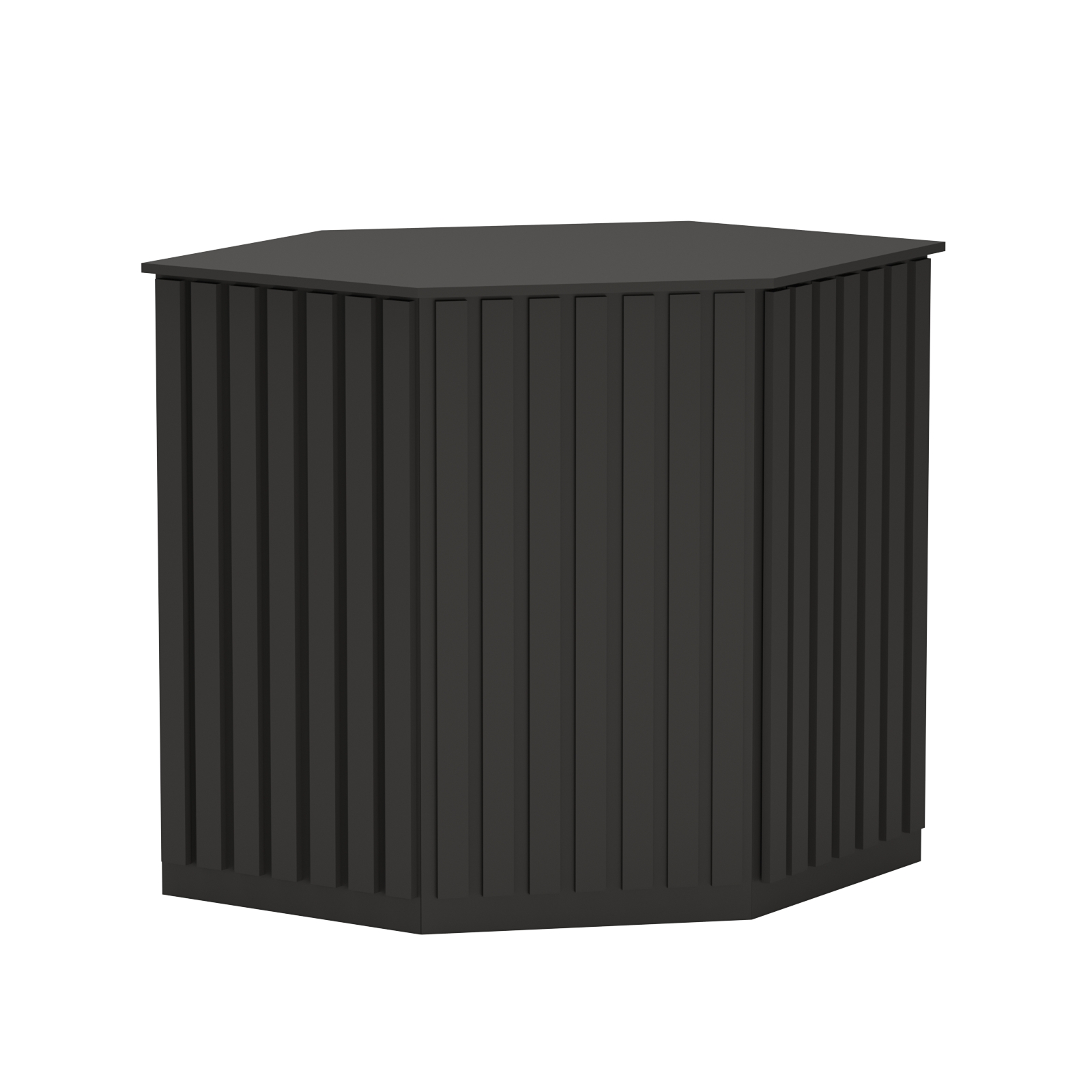 Торговый стол-прилавок шестигранный с планками серии ПРИЛИВ №22 Черный