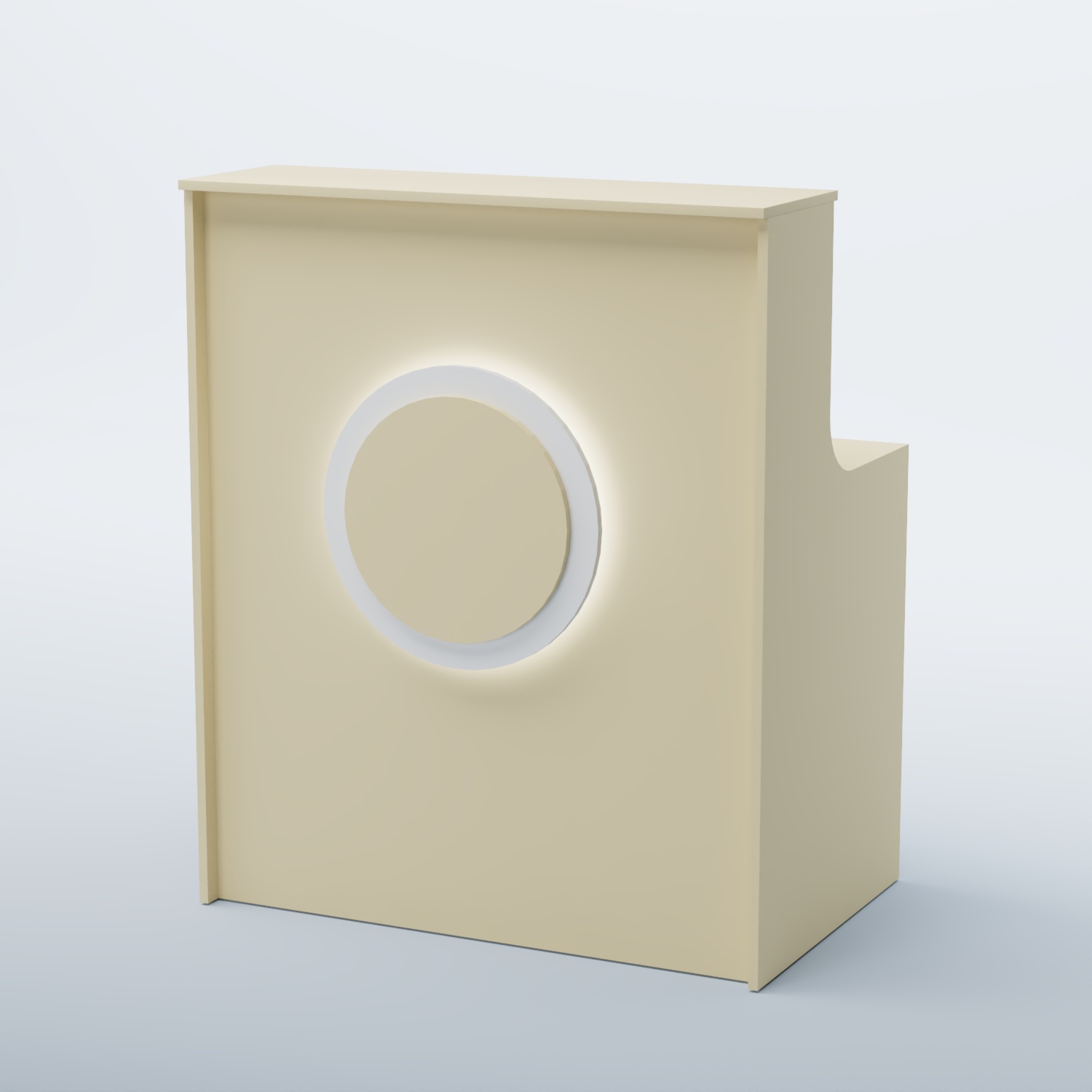 Ресепшен прямоугольный КРУГ №1 Крем Вайс