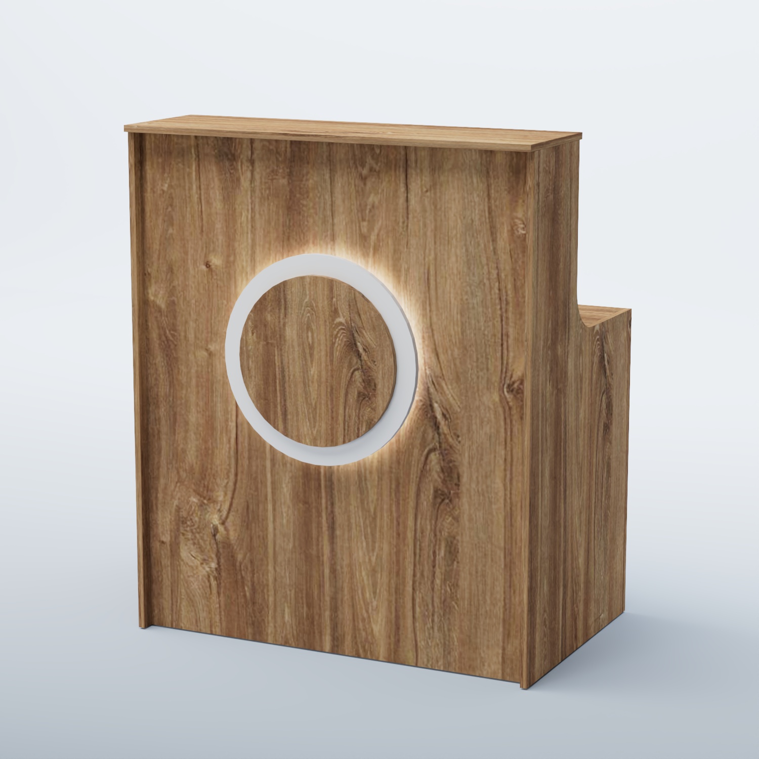 Ресепшен прямоугольный КРУГ №1 Дуб Канзас коричневый